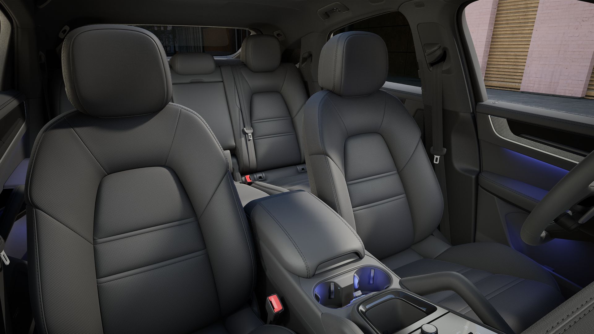 Interior view showing the front seats of Cayenne Coupe