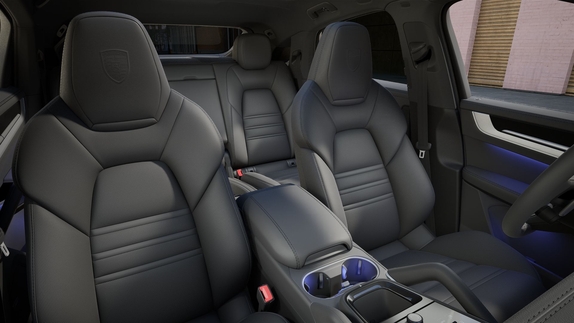 Interior view showing the front seats of Cayenne Coupe