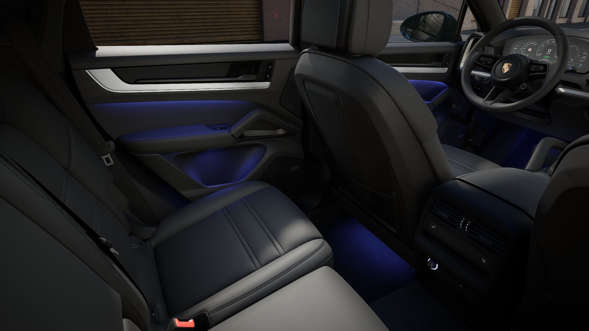 Interior view showing the back seats of Cayenne E-Hybrid Coupe
