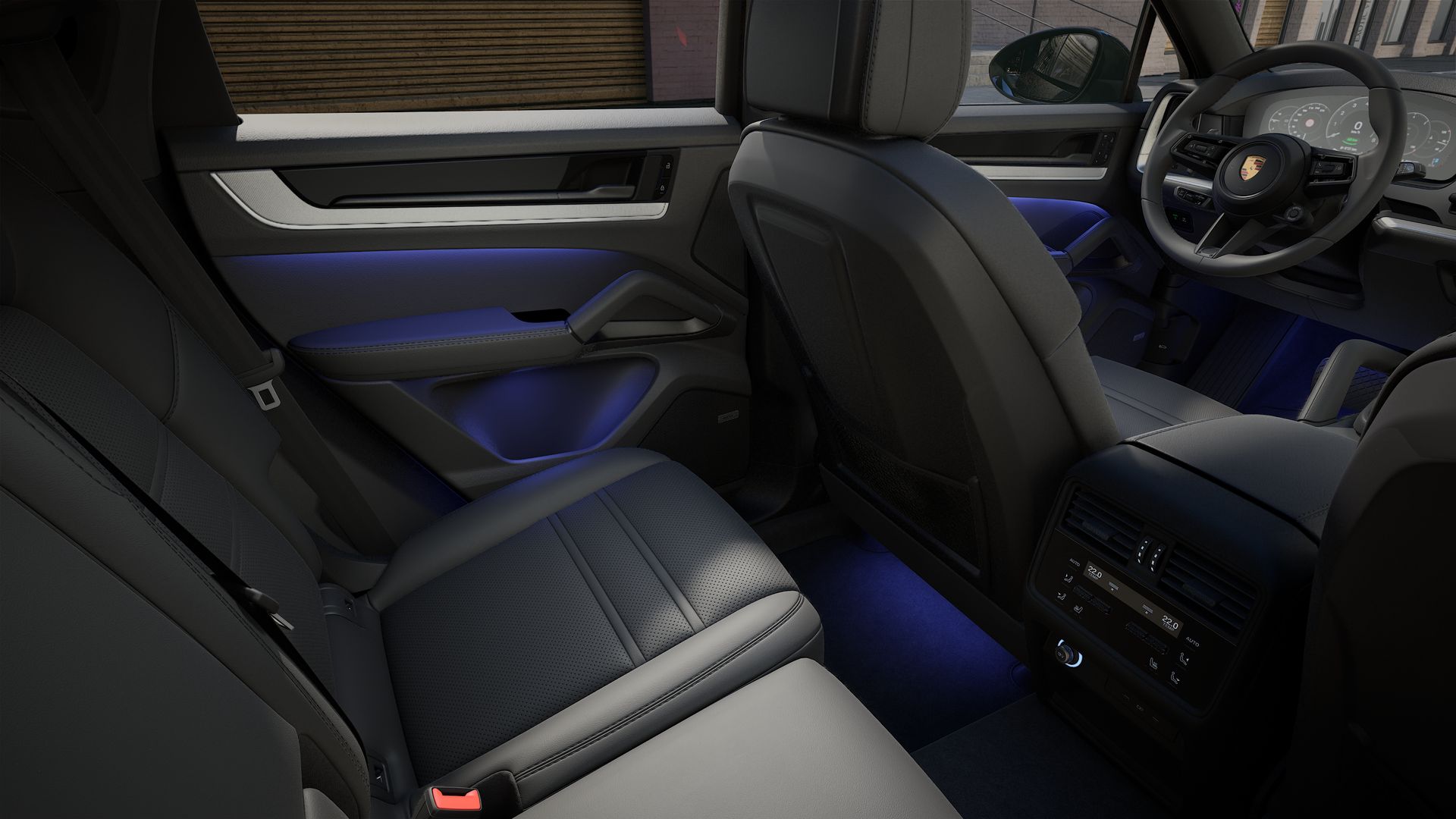 Interior view showing the back seats of Cayenne E-Hybrid Coupe
