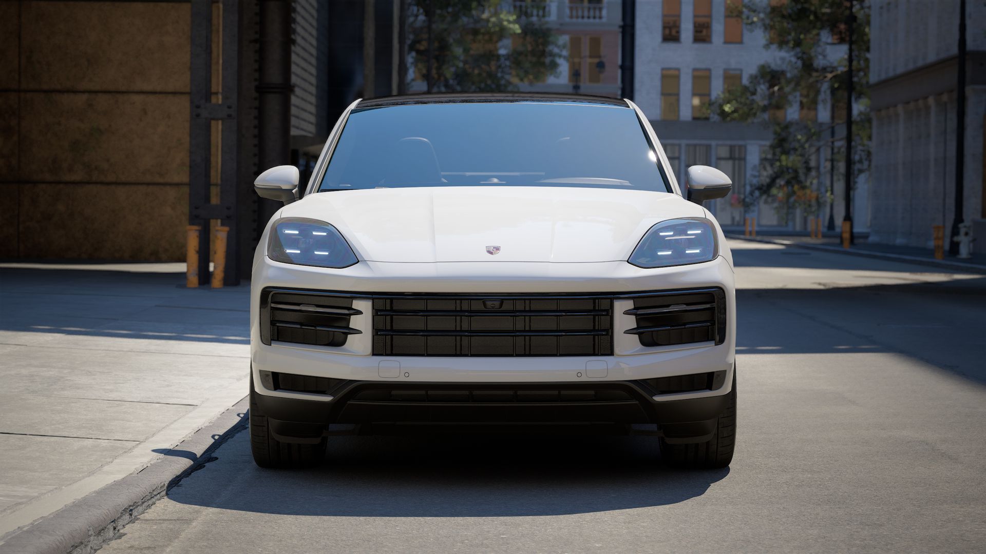 Exterior view of Cayenne S Coupe showing the front of the car