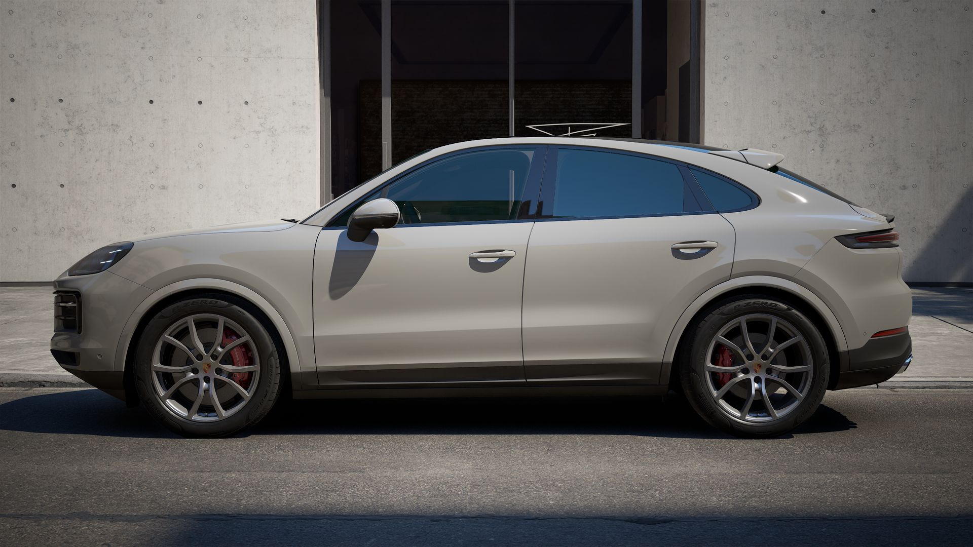 Exterior view of Cayenne S Coupe showing the left side of the car