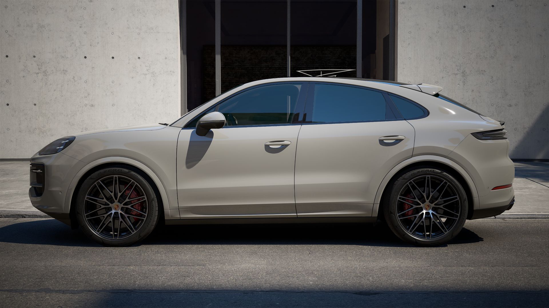 Exterior view of Cayenne S Coupe showing the left side of the car