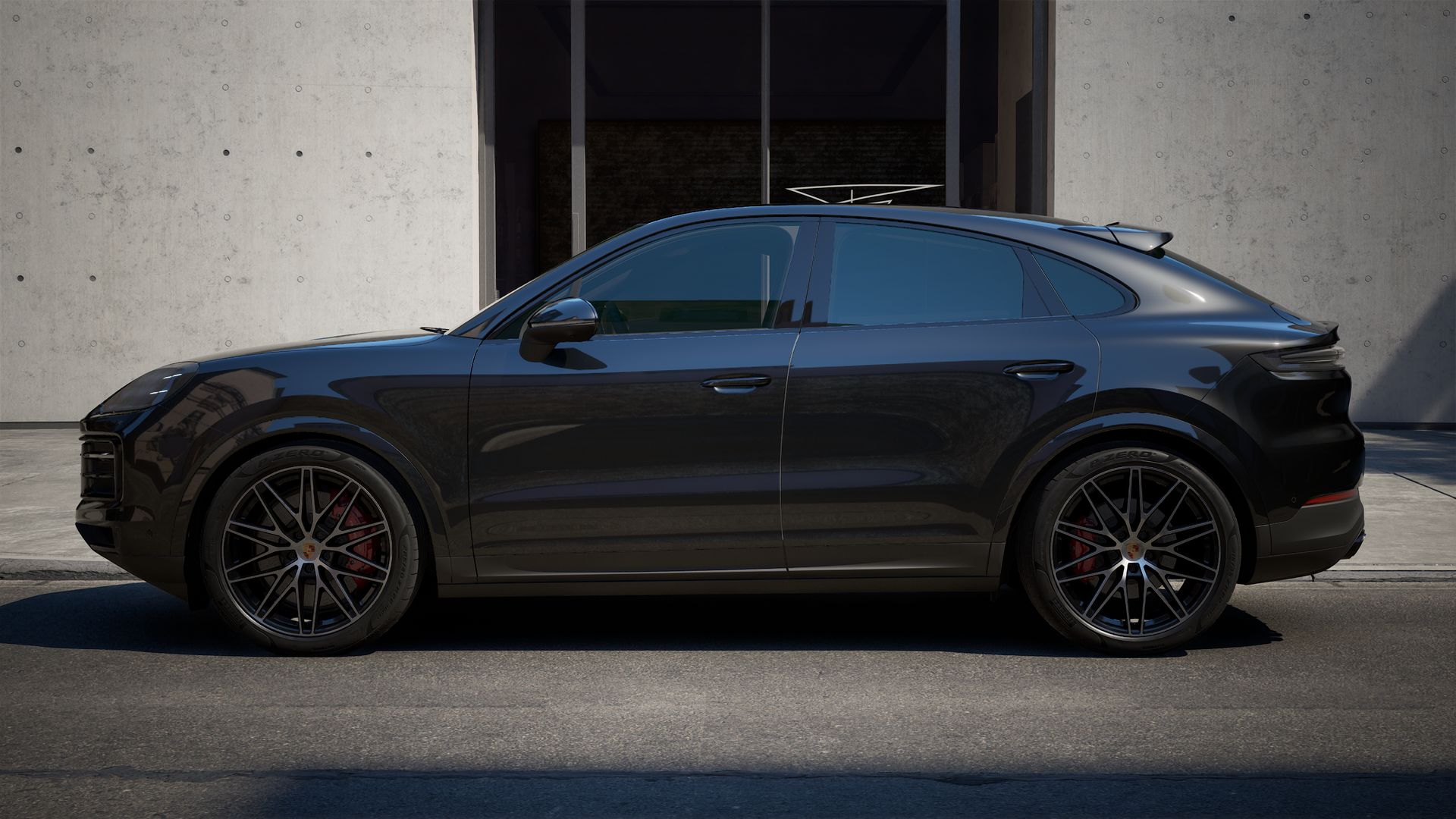 Exterior view of Cayenne S Coupe showing the left side of the car