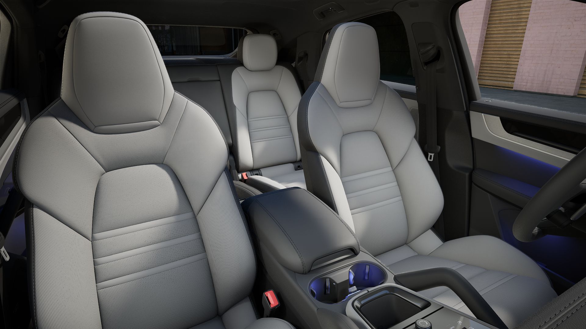 Interior view showing the front seats of Cayenne S E-Hybrid Coupe