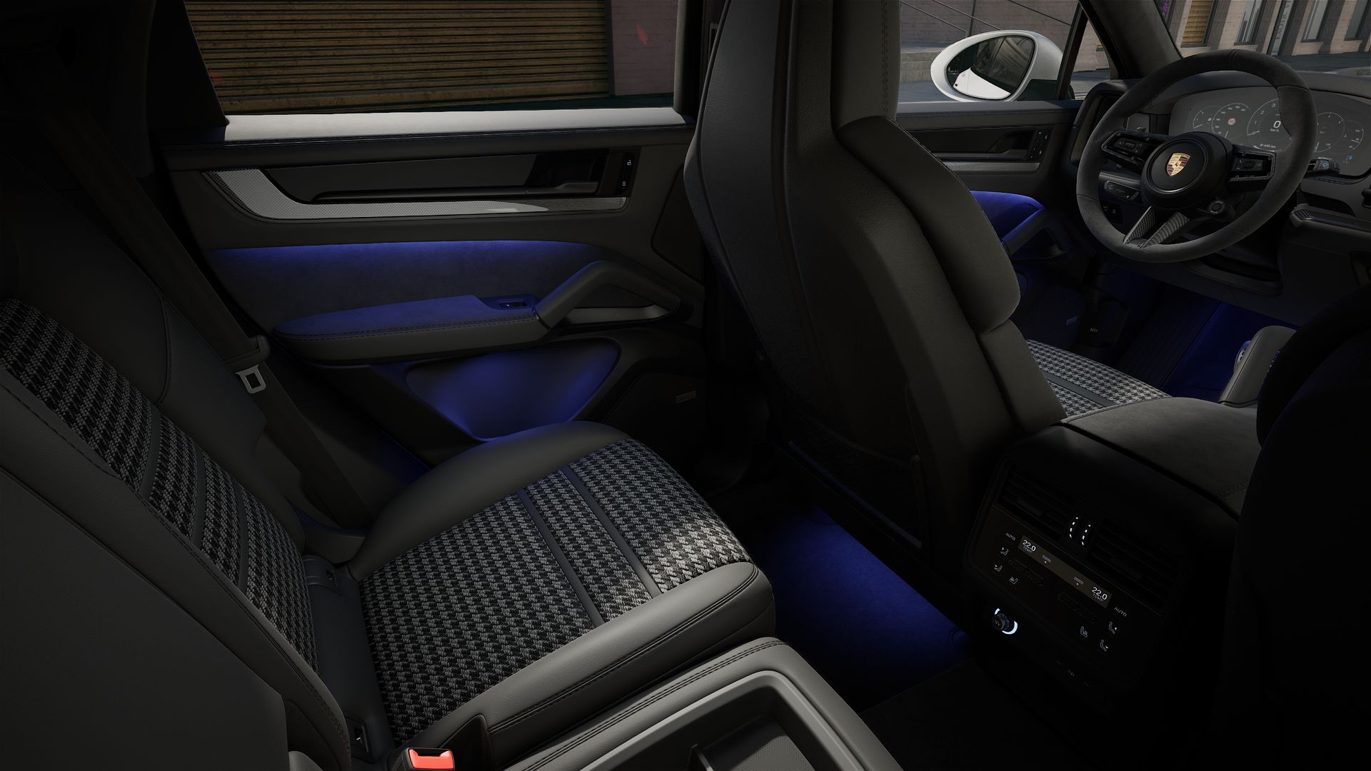 Interior view showing the back seats of Cayenne GTS Coupe