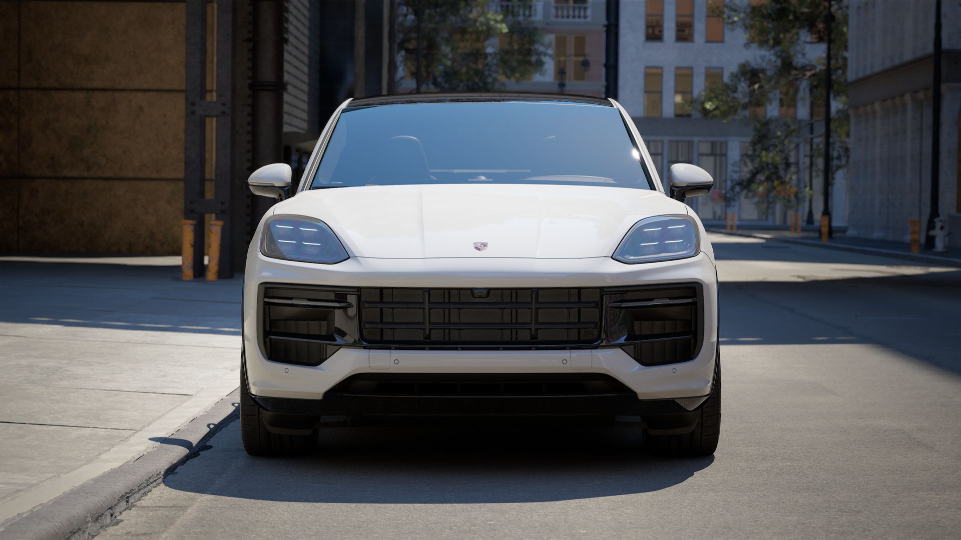 Exterior view of Cayenne GTS Coupe showing the front of the car