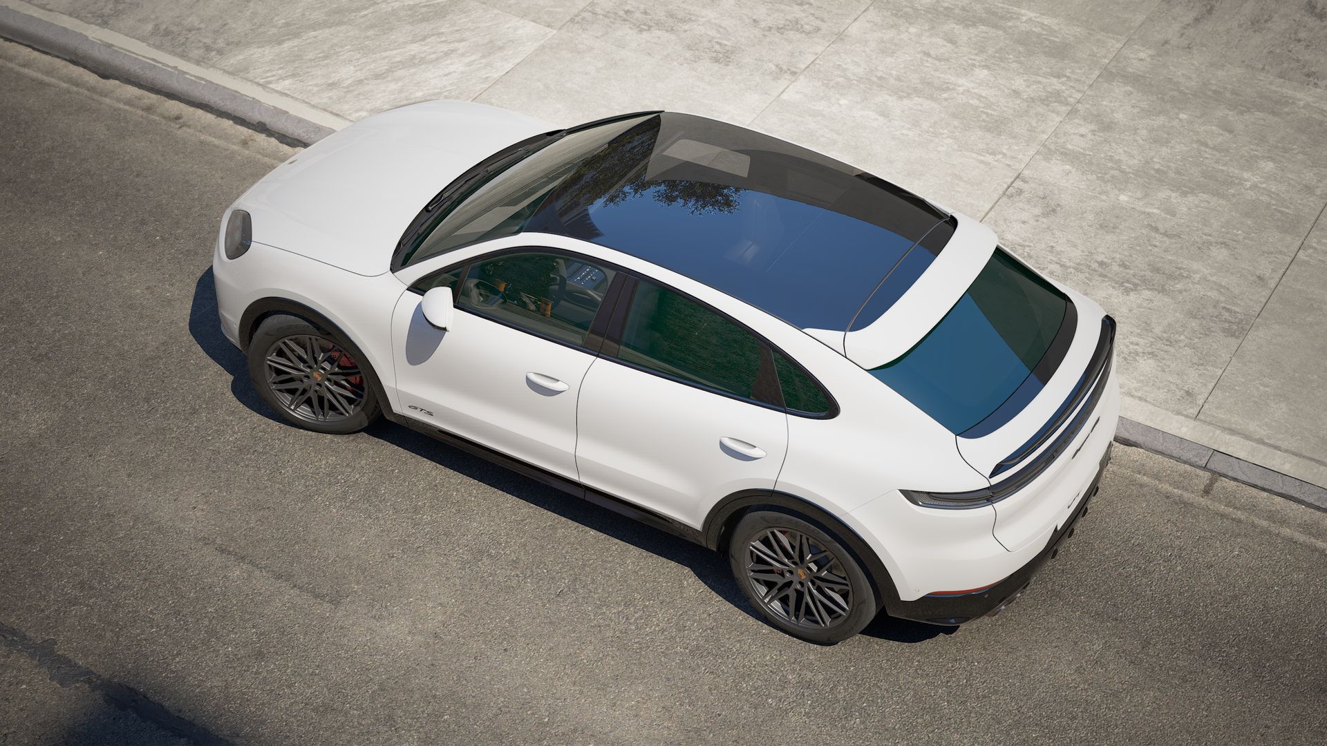 Exterior view of Cayenne GTS Coupe seen from above