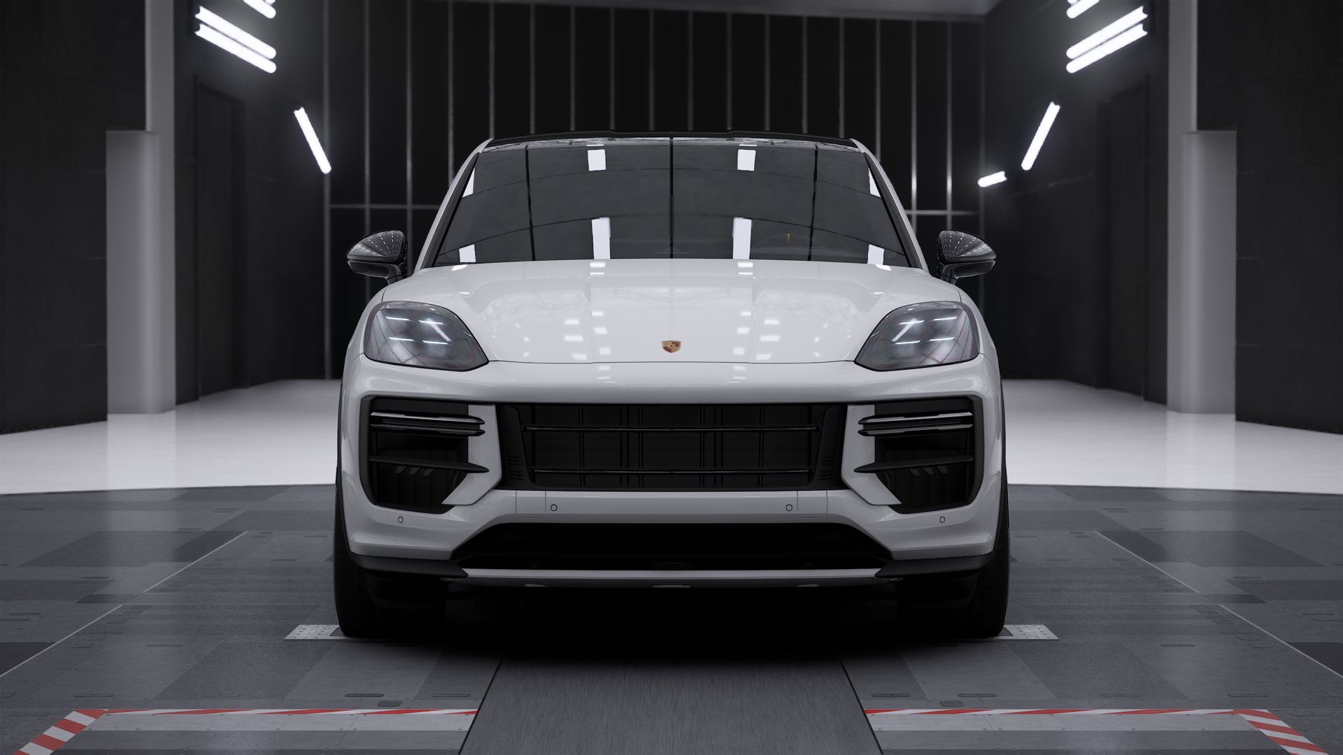 Exterior view of Cayenne Turbo GT showing the front of the car