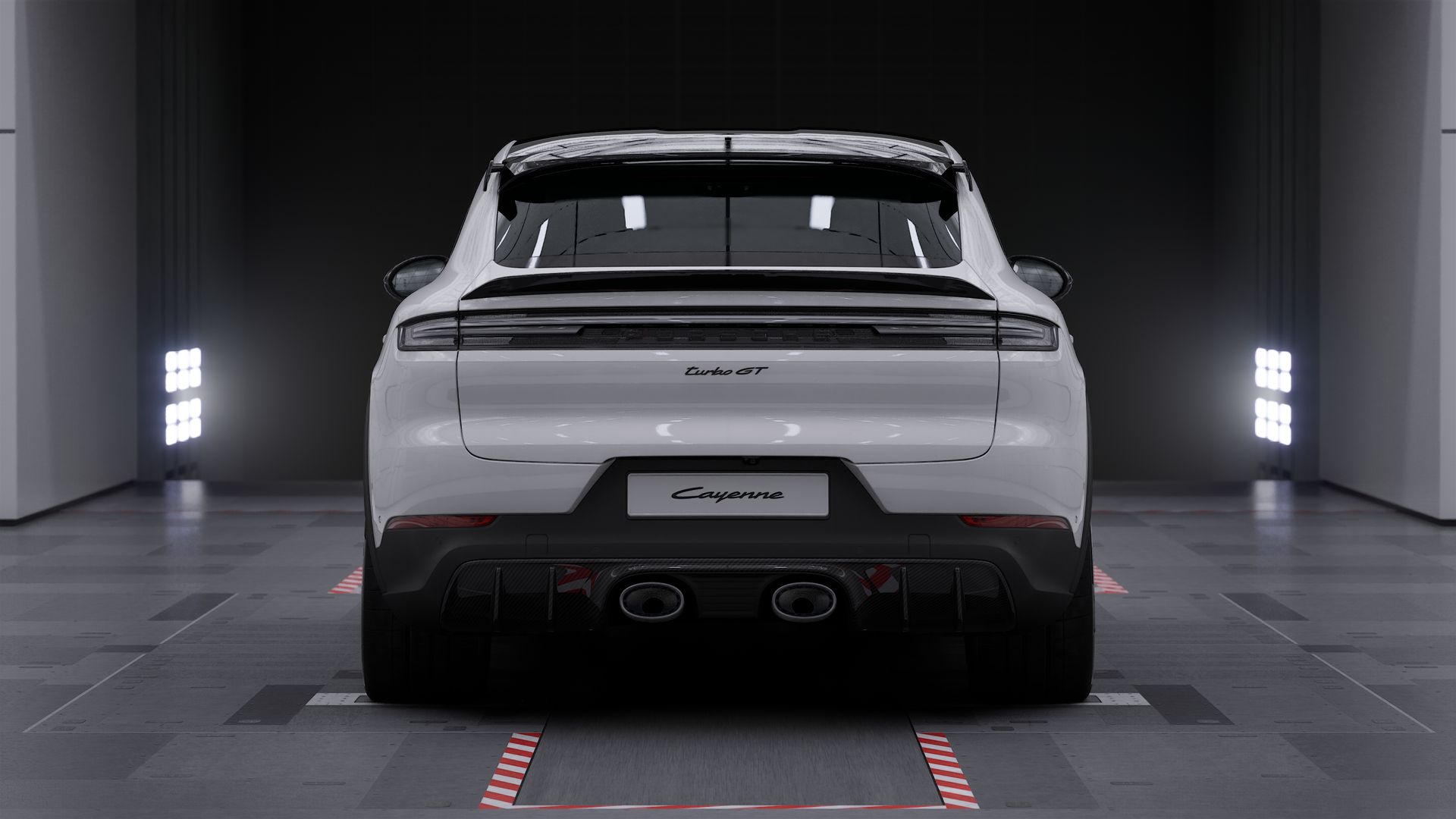 Exterior view of Cayenne Turbo GT showing the rear of the car