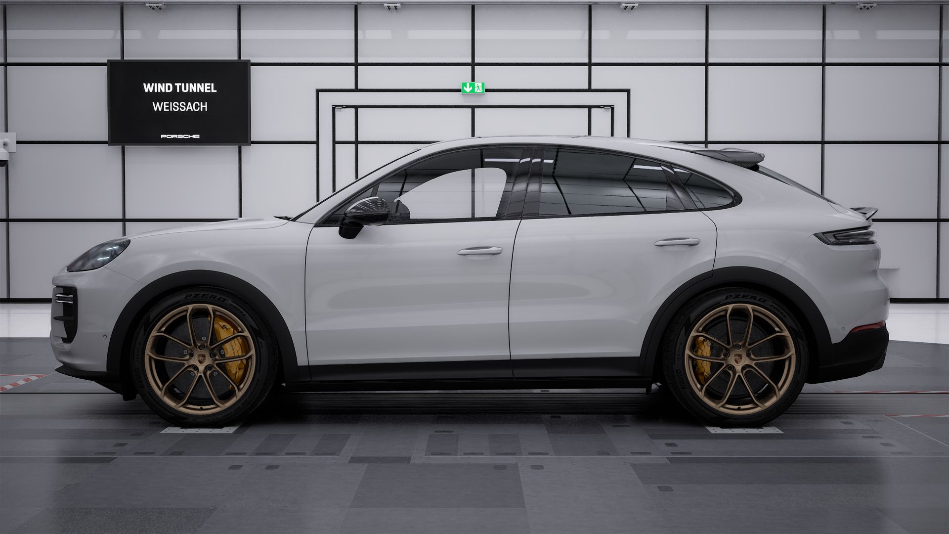 Exterior view of Cayenne Turbo GT showing the left side of the car