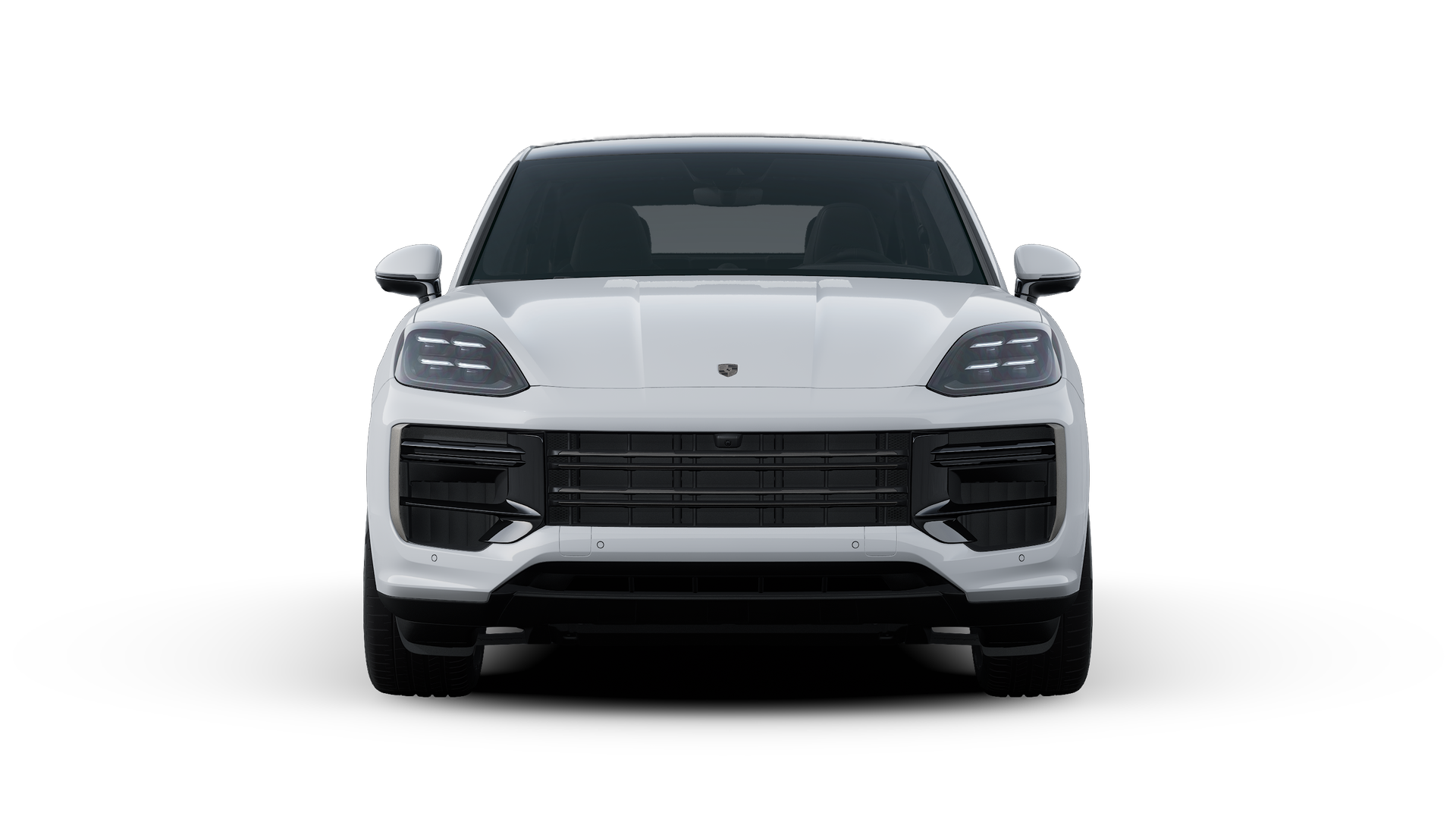 Exterior view of Cayenne Turbo E-Hybrid Coupe showing the front of the car