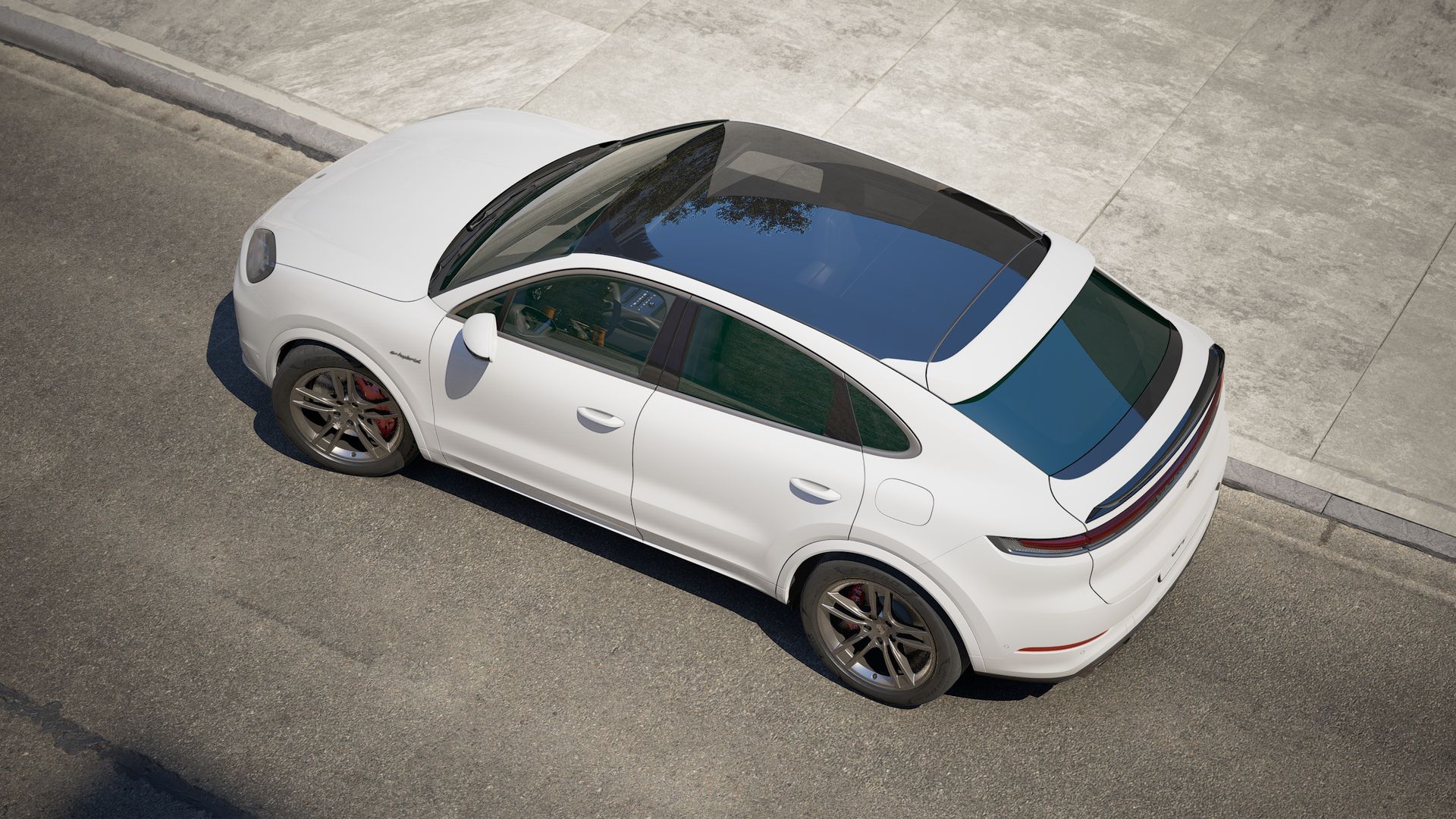 Exterior view of Cayenne Turbo E-Hybrid Coupe seen from above