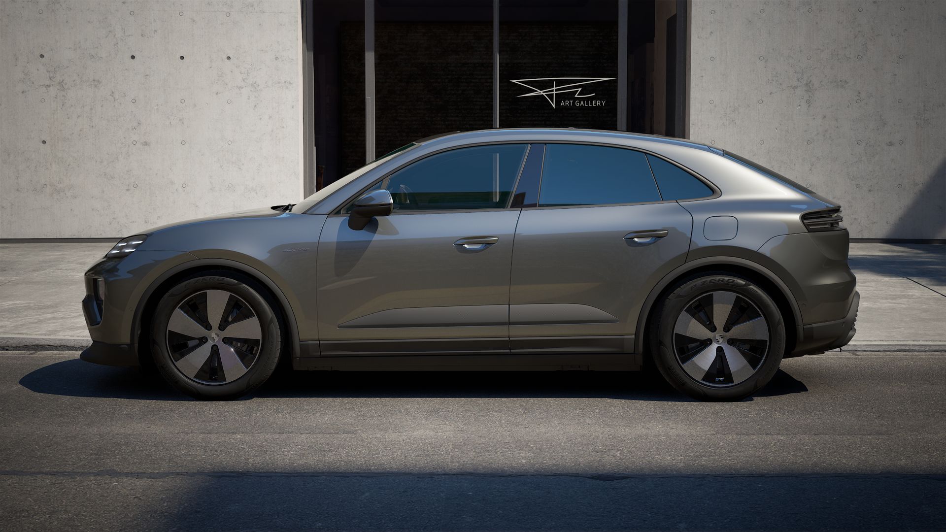 Exterior view of Macan 4 Electric showing the left side of the car