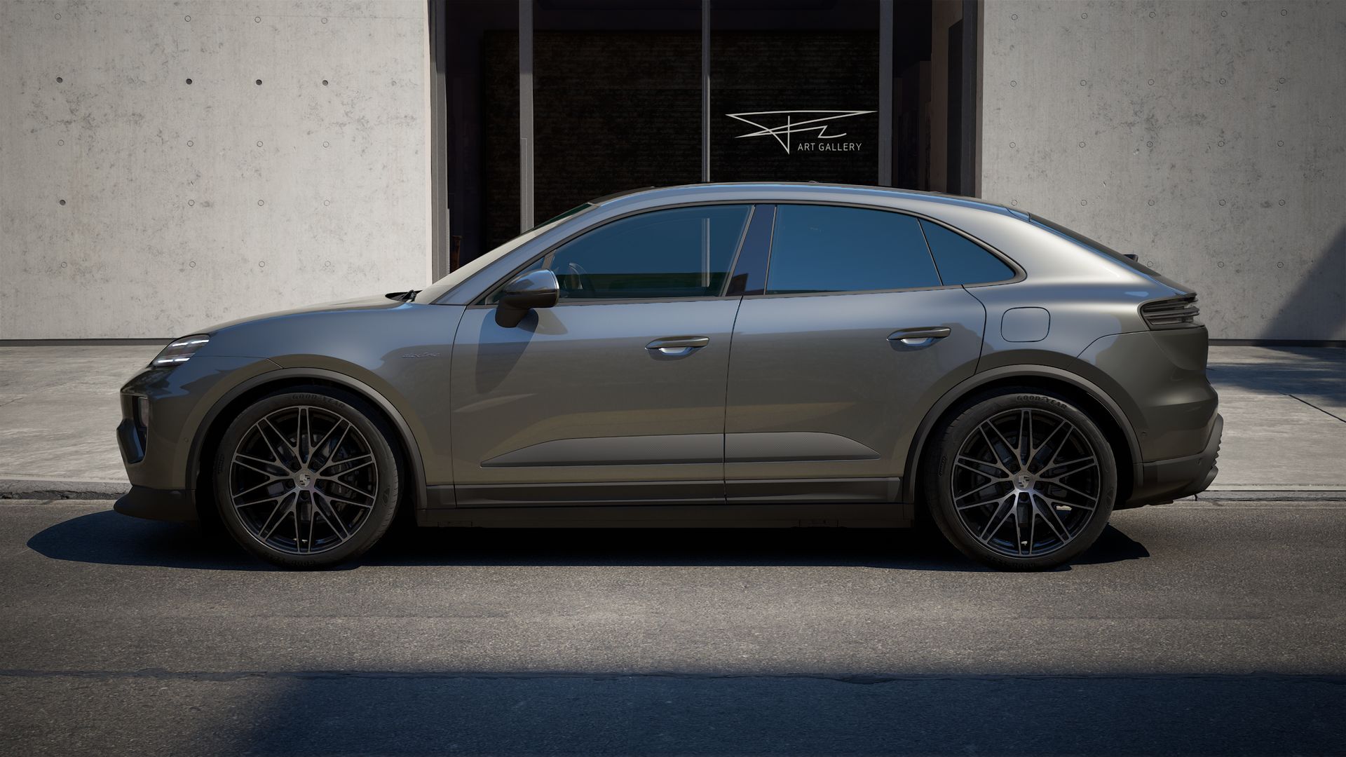 Exterior view of Macan 4 Electric showing the left side of the car
