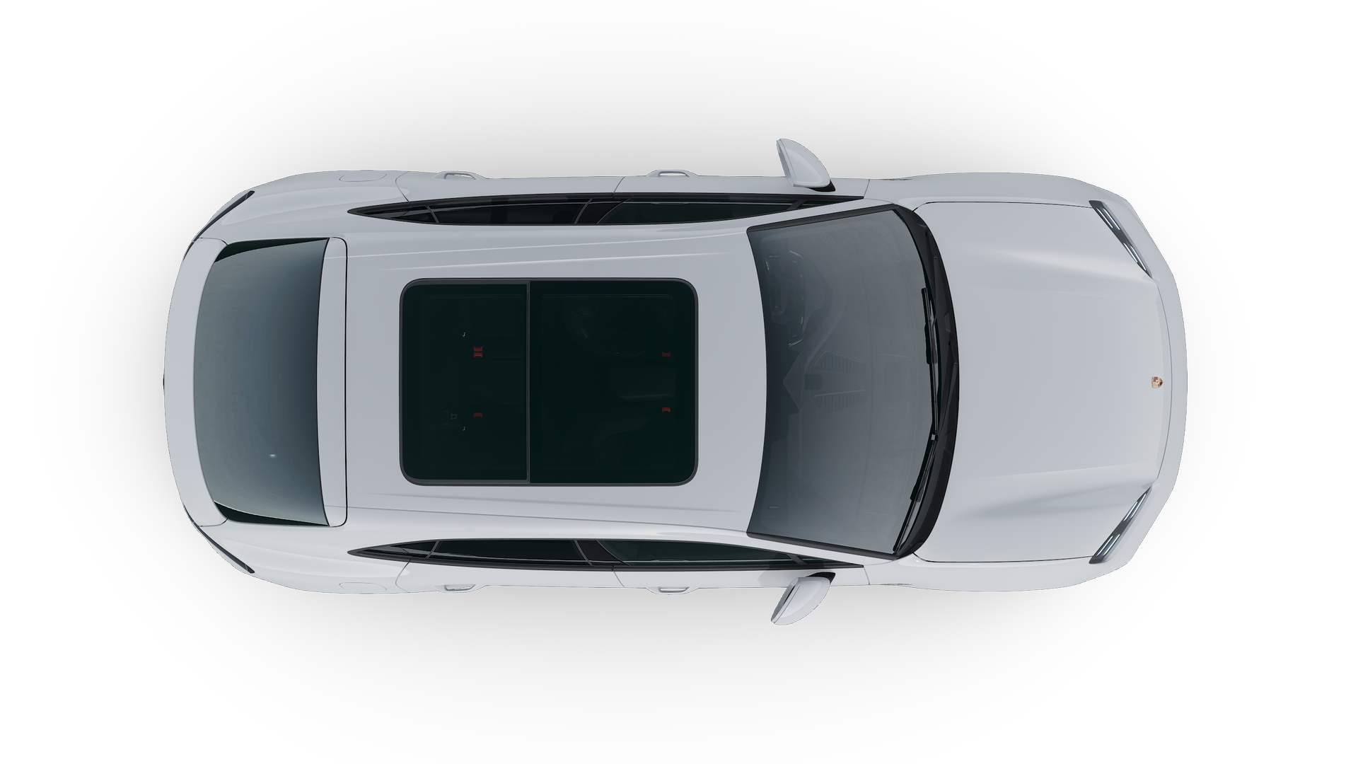 Exterior view of Macan 4 Electric from above the car facing upwards