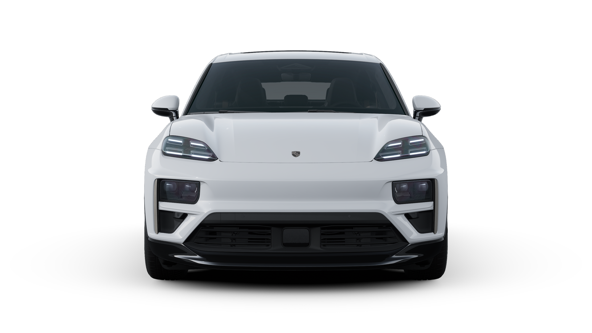 Exterior view of Macan Turbo Electric showing the front of the car