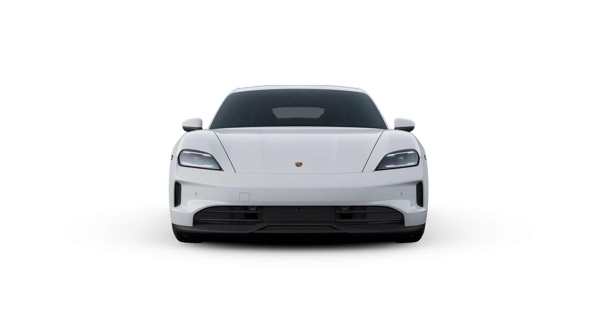 Exterior view of Taycan showing the front of the car