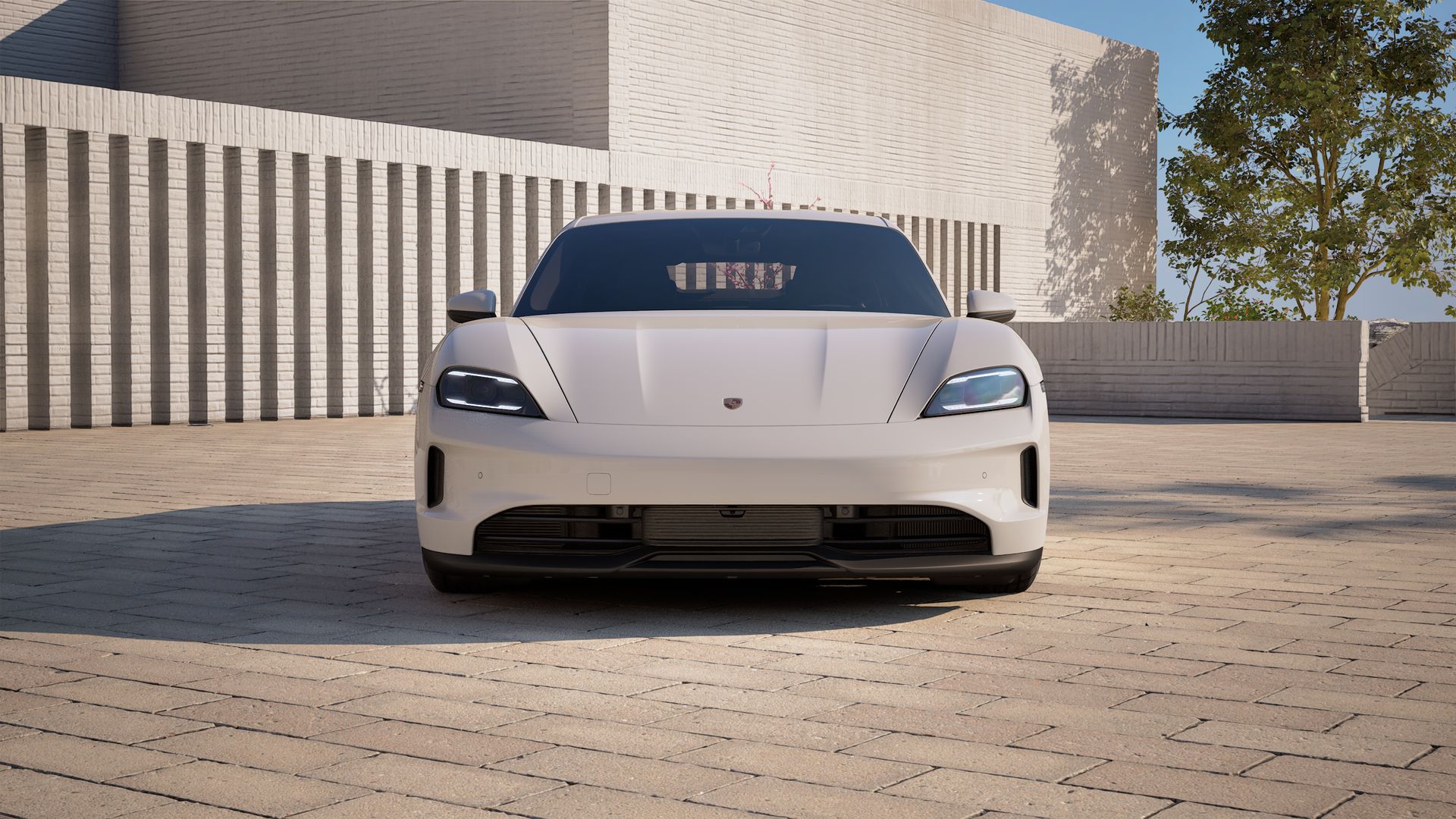 Exterior view of Taycan 4S showing the front of the car