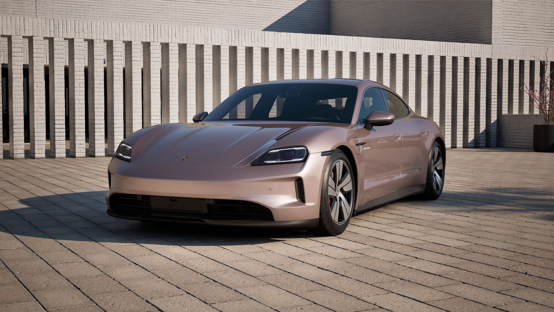 Exterior view of Taycan 4S showing the front and left side of the car
