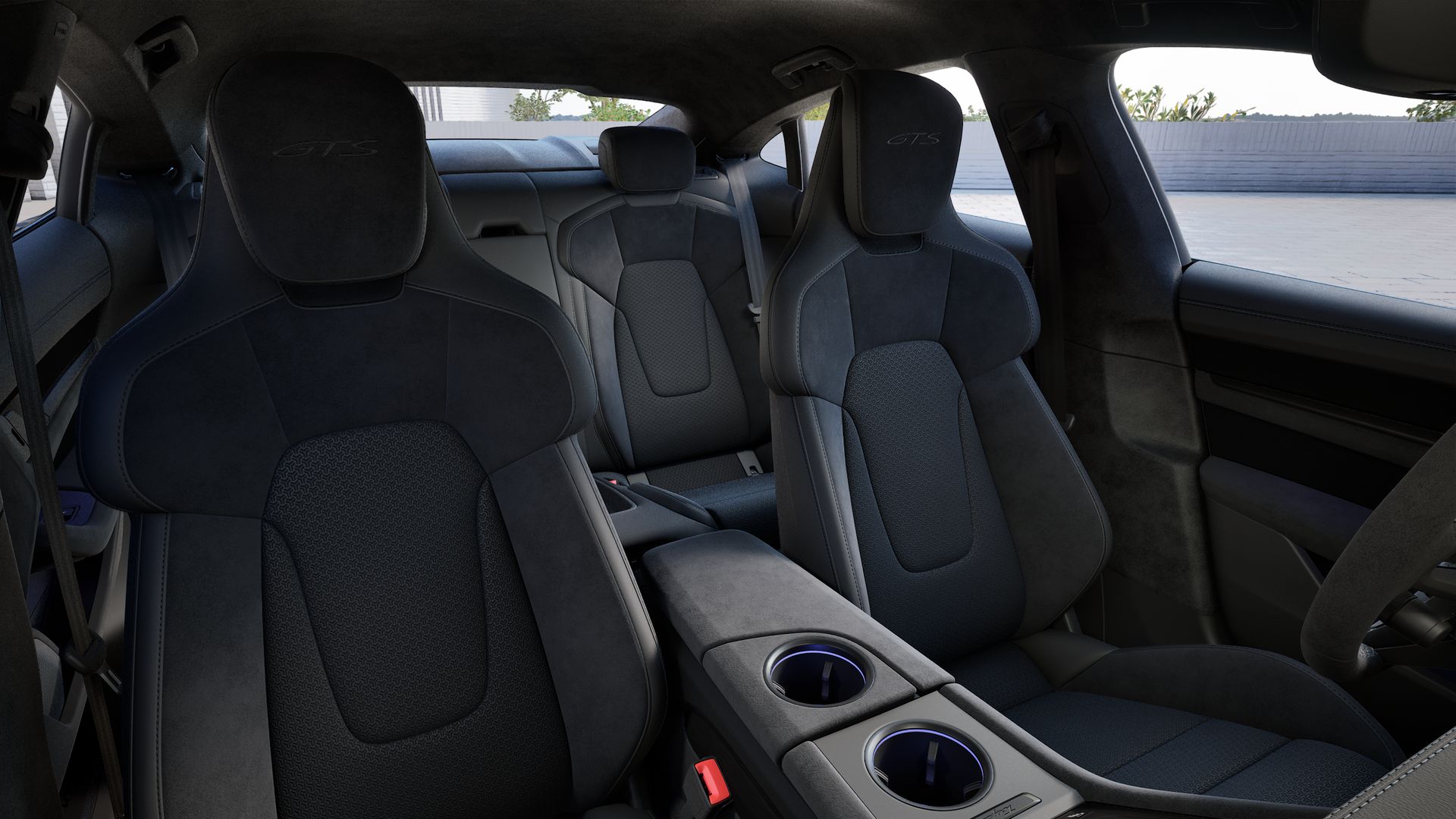Interior view showing the front seats of Taycan GTS