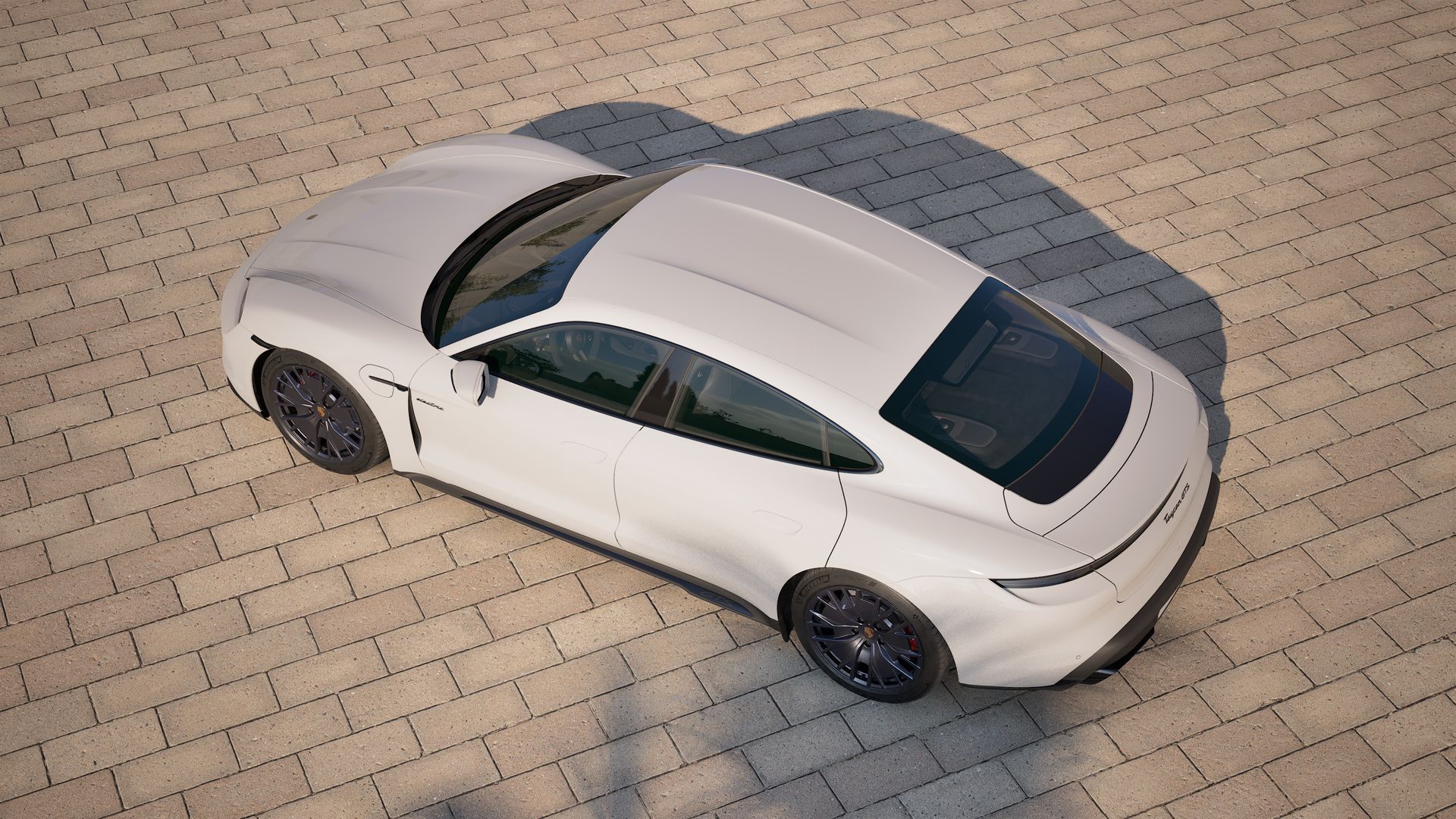 Exterior view of Taycan GTS seen from above