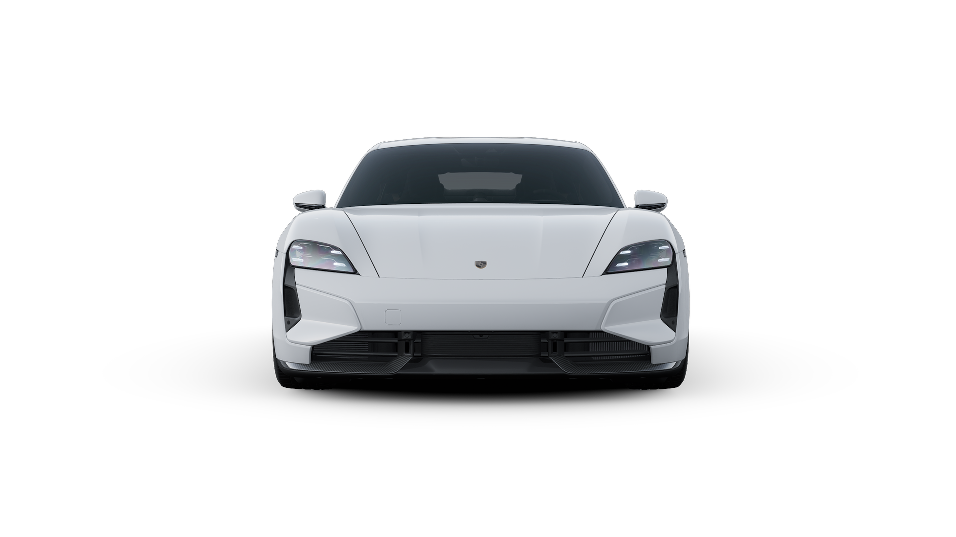 Exterior view of Taycan Turbo S showing the front of the car