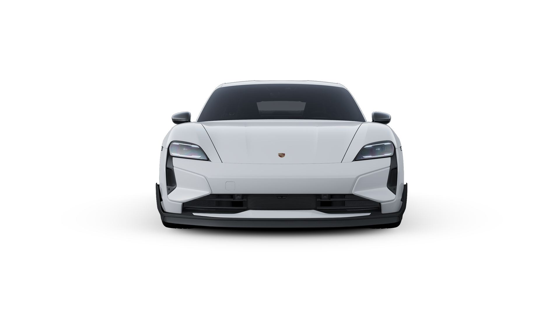 Exterior view of Taycan Turbo GT with Weissach Package showing the front of the car