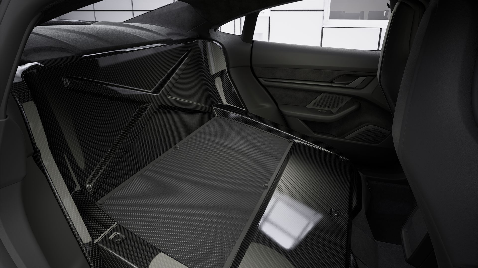 Interior view of Taycan Turbo GT with Weissach Package