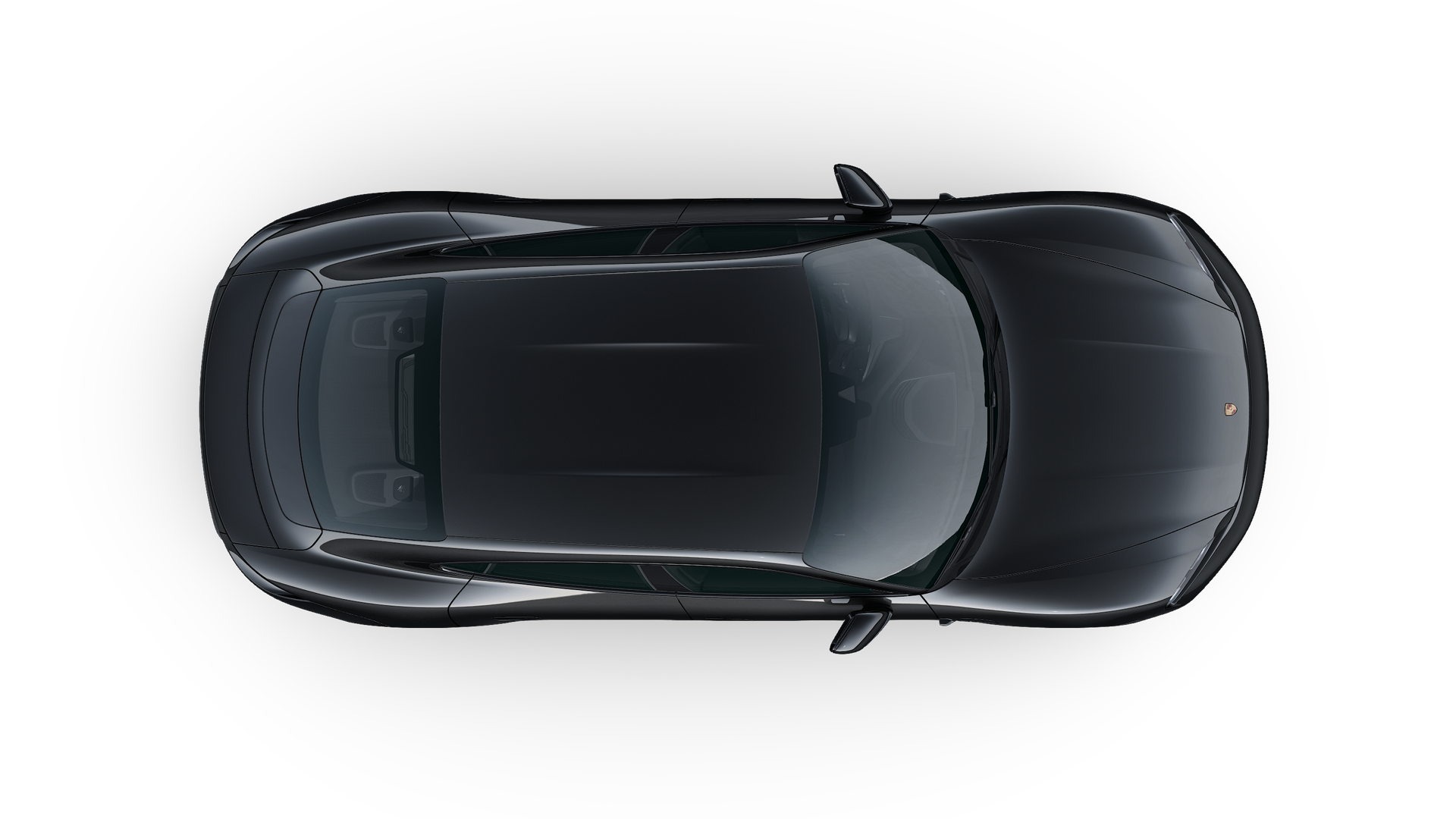Exterior view of Taycan Black Edition from above the car facing upwards