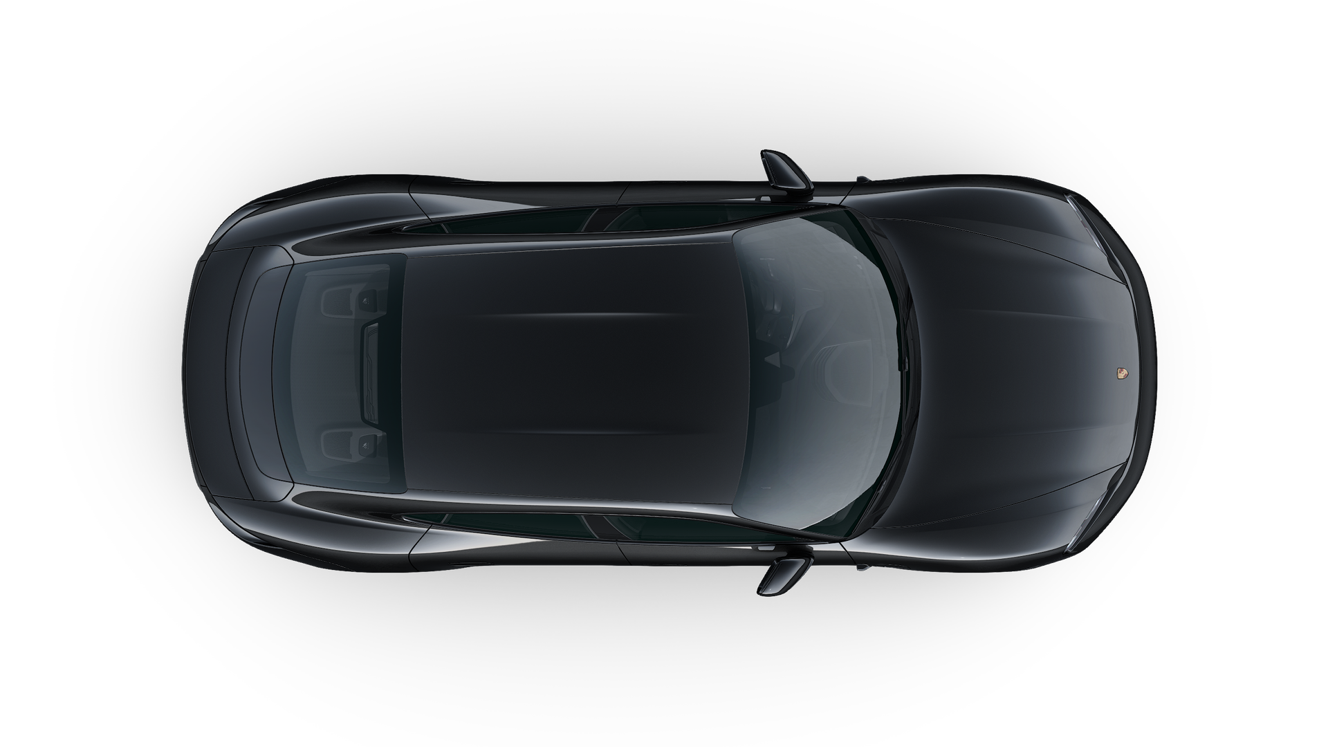 Exterior view of Taycan 4S Black Edition from above the car facing upwards