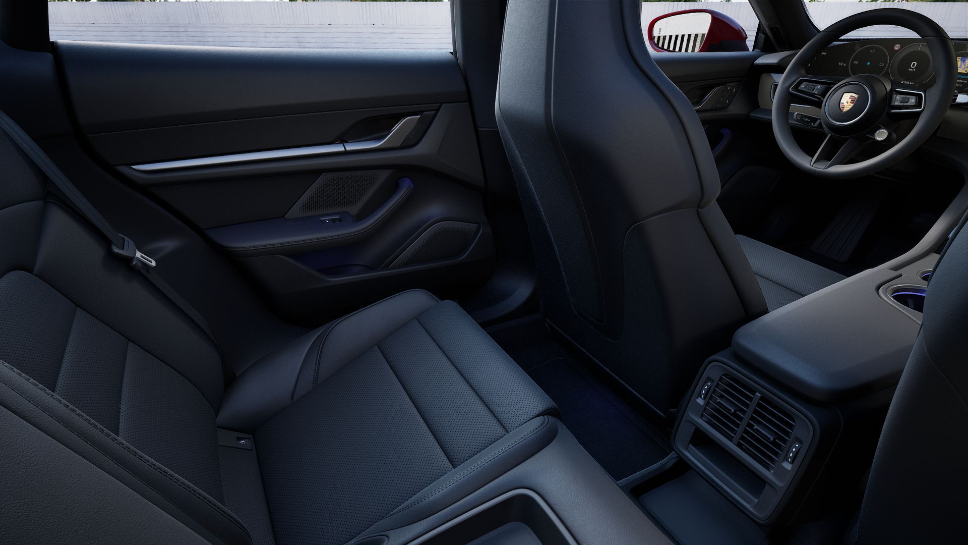 Interior view showing the back seats of Taycan 4 Cross Turismo