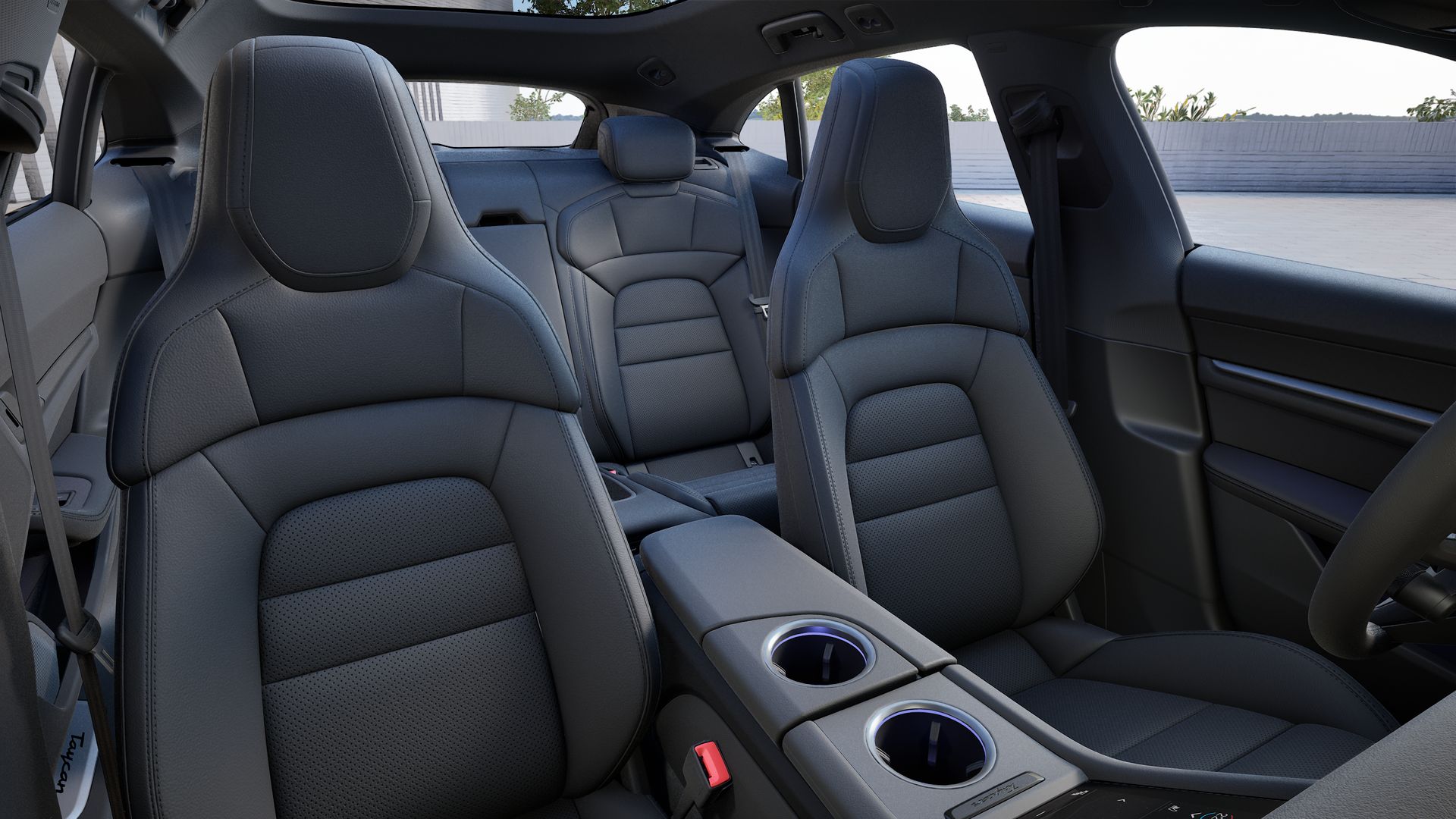Interior view showing the front seats of Taycan 4 Cross Turismo