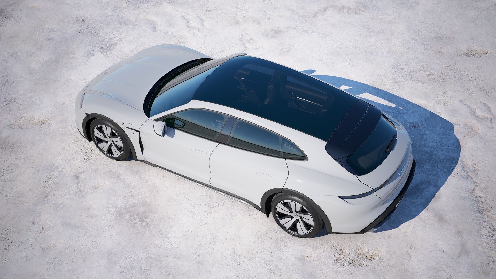 Exterior view of Taycan 4 Cross Turismo seen from above