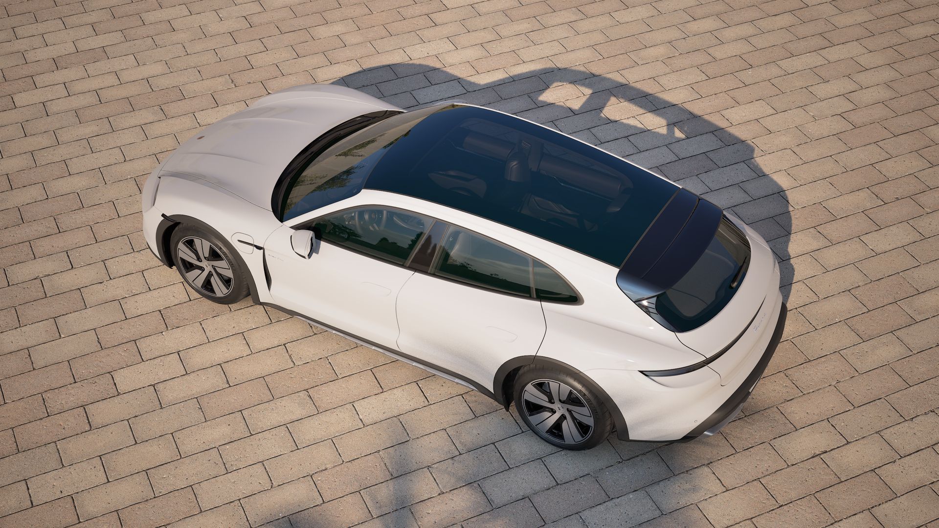 Exterior view of Taycan 4 Cross Turismo seen from above