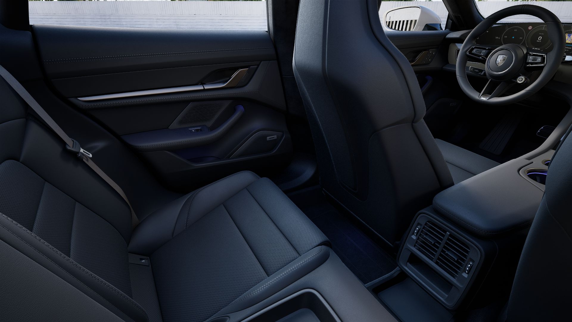 Interior view showing the back seats of Taycan Turbo Cross Turismo