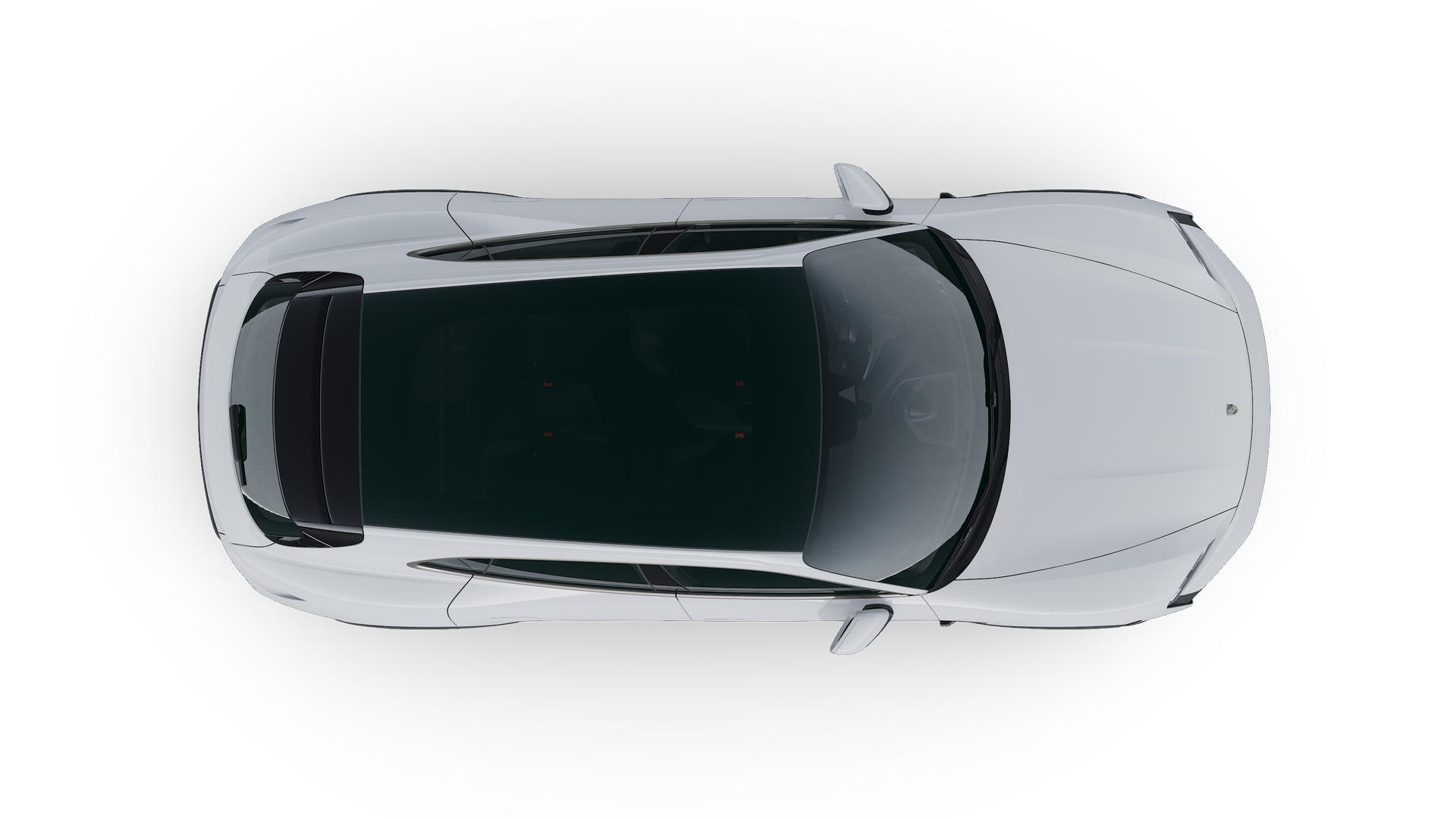 Exterior view of Taycan Turbo Cross Turismo from above the car facing upwards