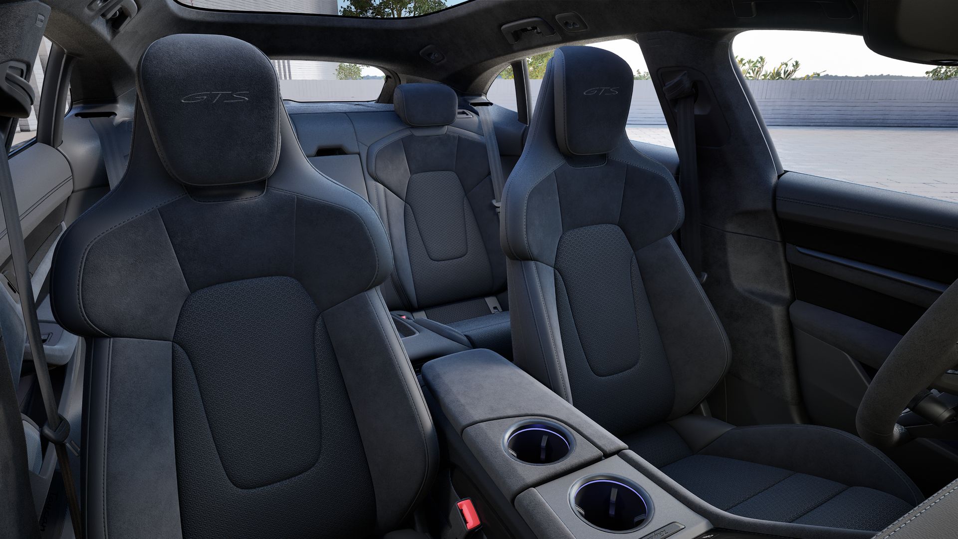 Interior view showing the front seats of Taycan GTS Sport Turismo