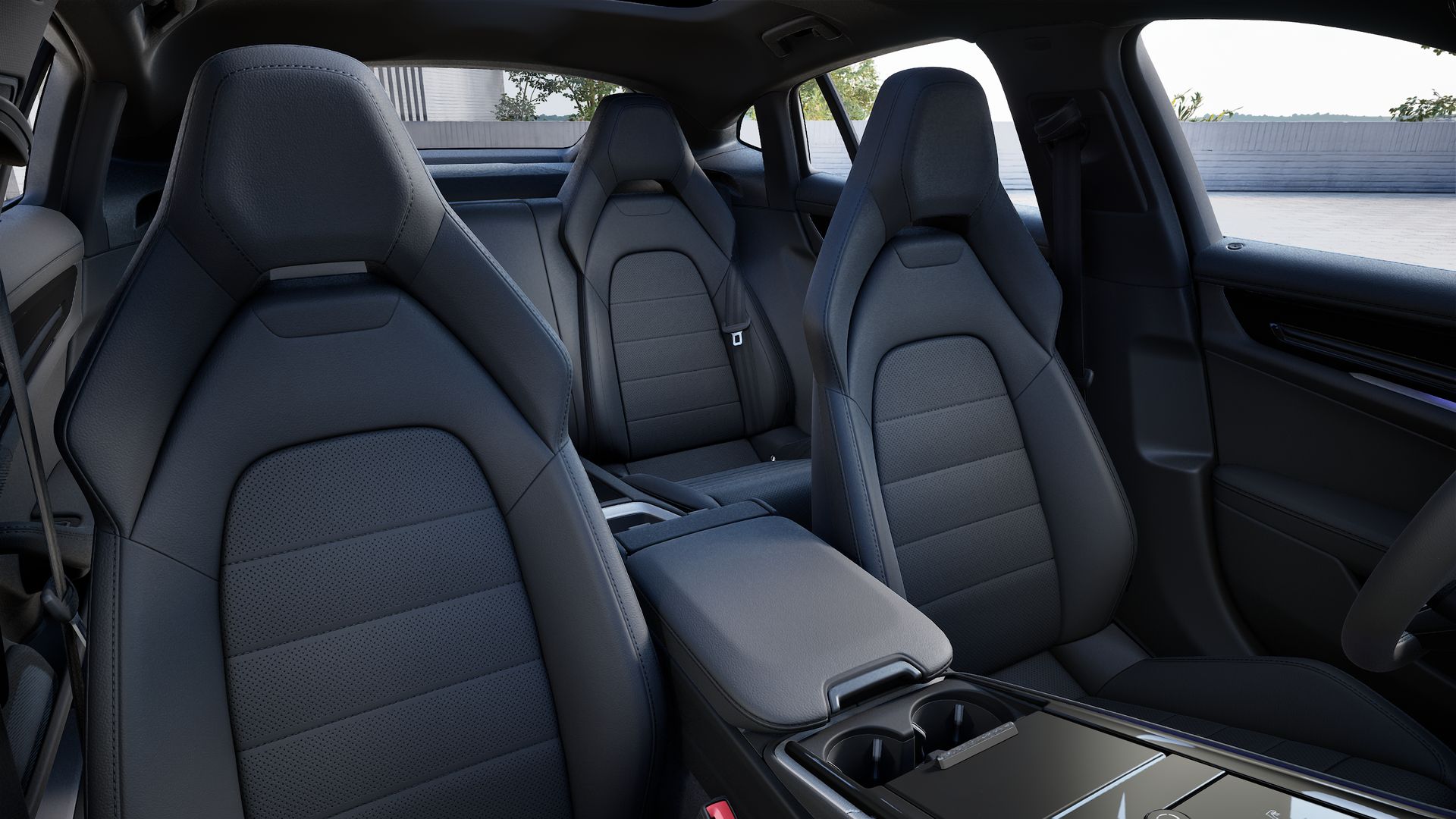 Interior view showing the front seats of Panamera