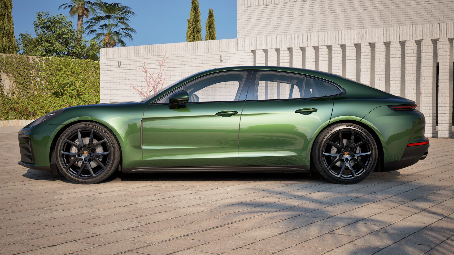 Exterior view of Panamera 4 showing the left side of the car