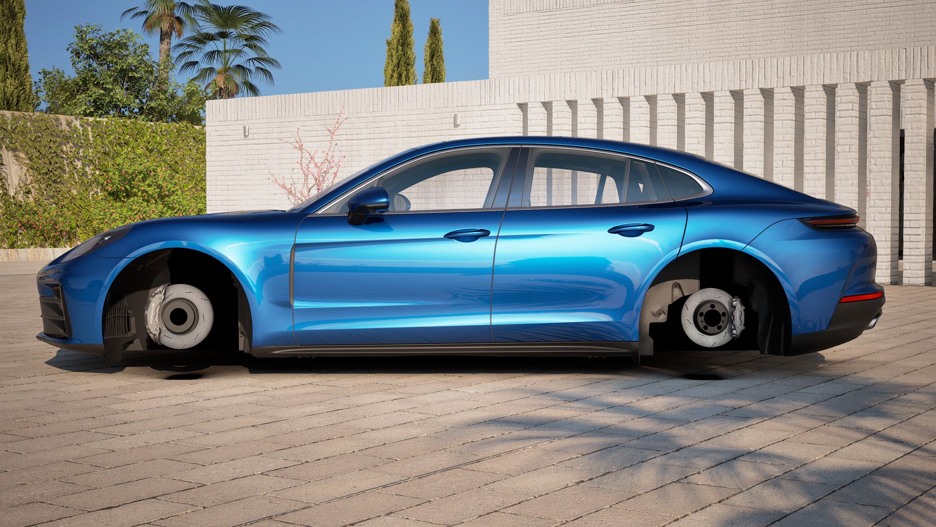 Exterior view of Panamera 4 showing the left side of the car
