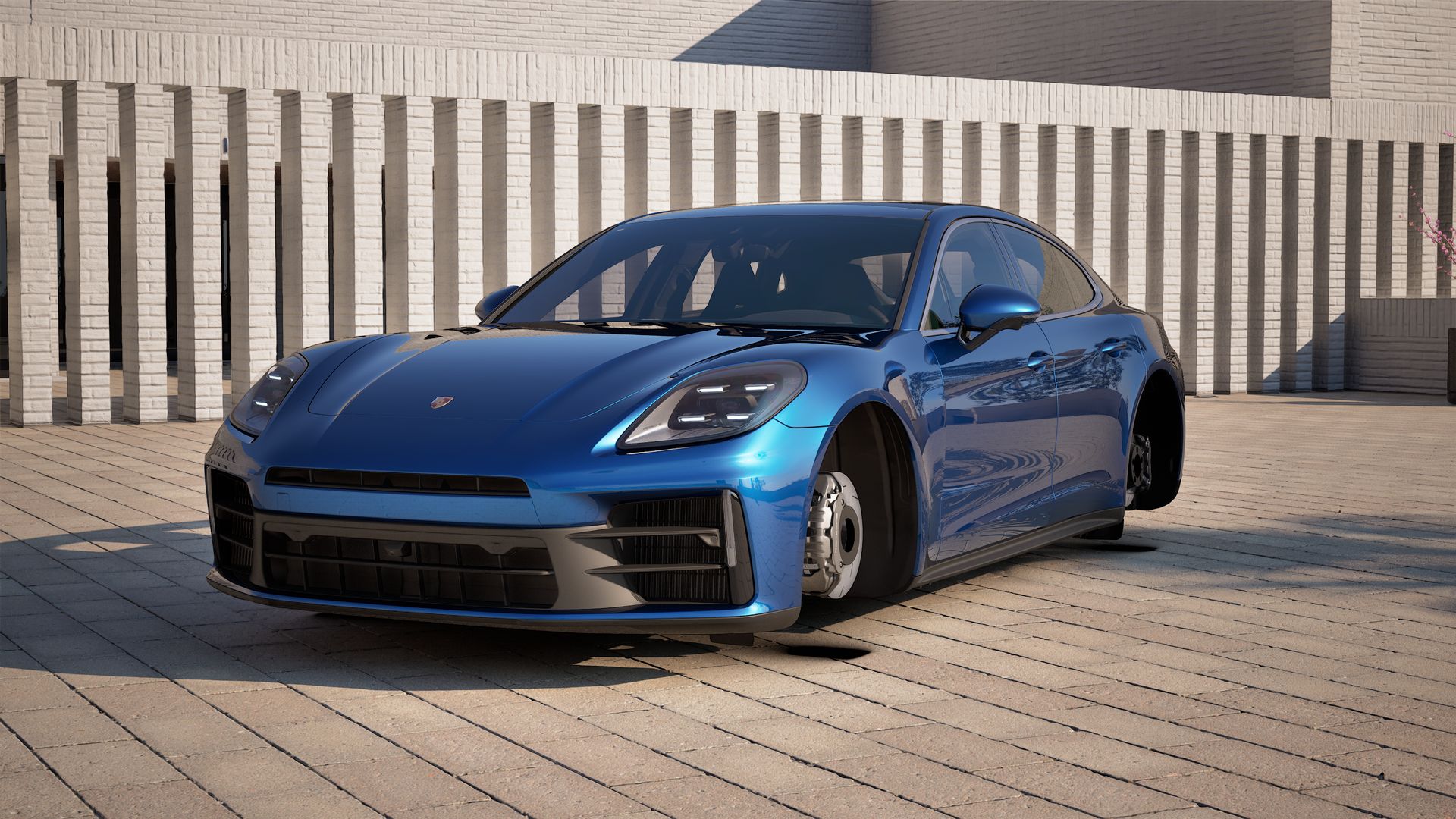 Exterior view of Panamera 4 showing the front and left side of the car