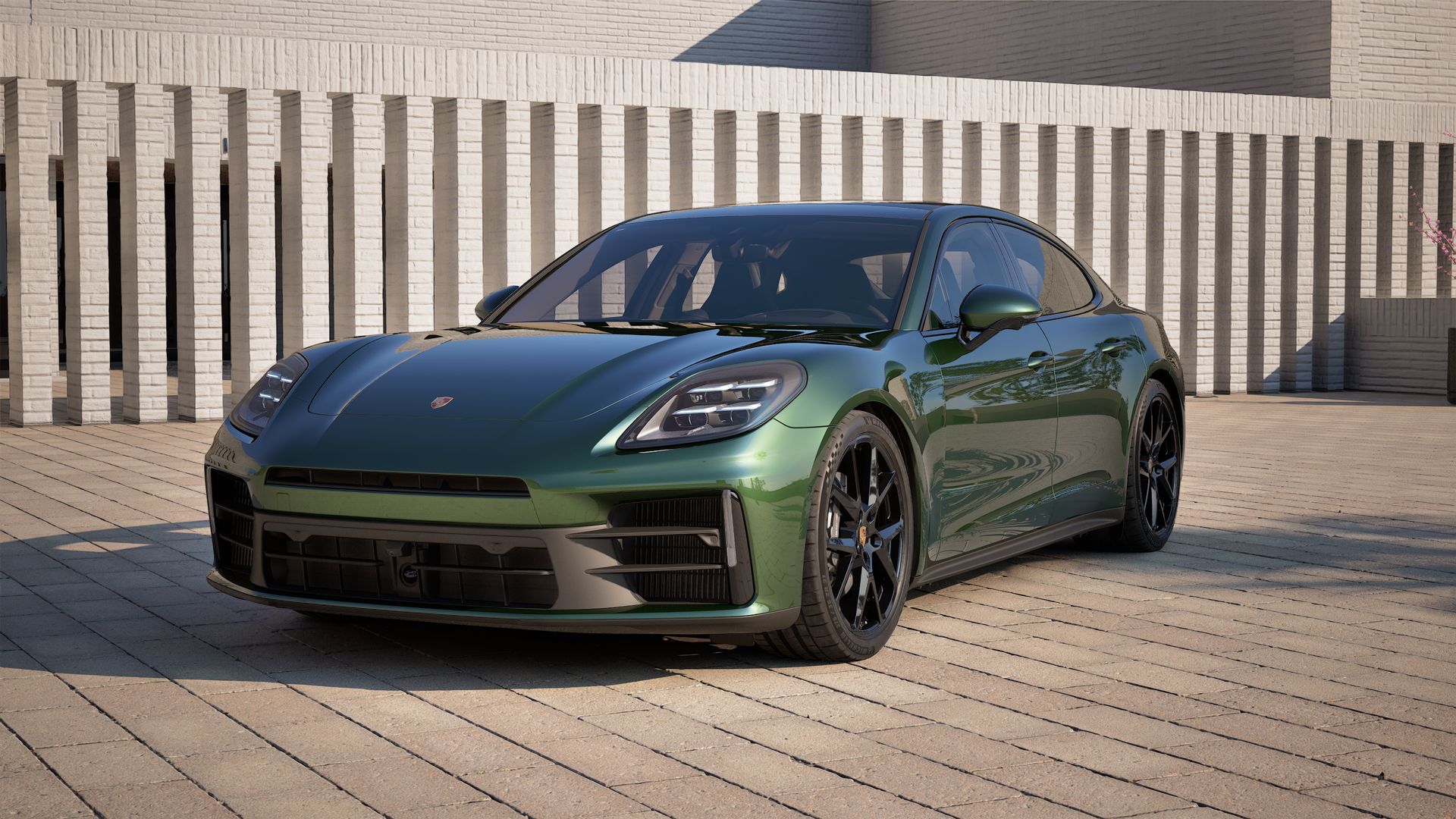 Exterior view of Panamera 4 showing the front and left side of the car