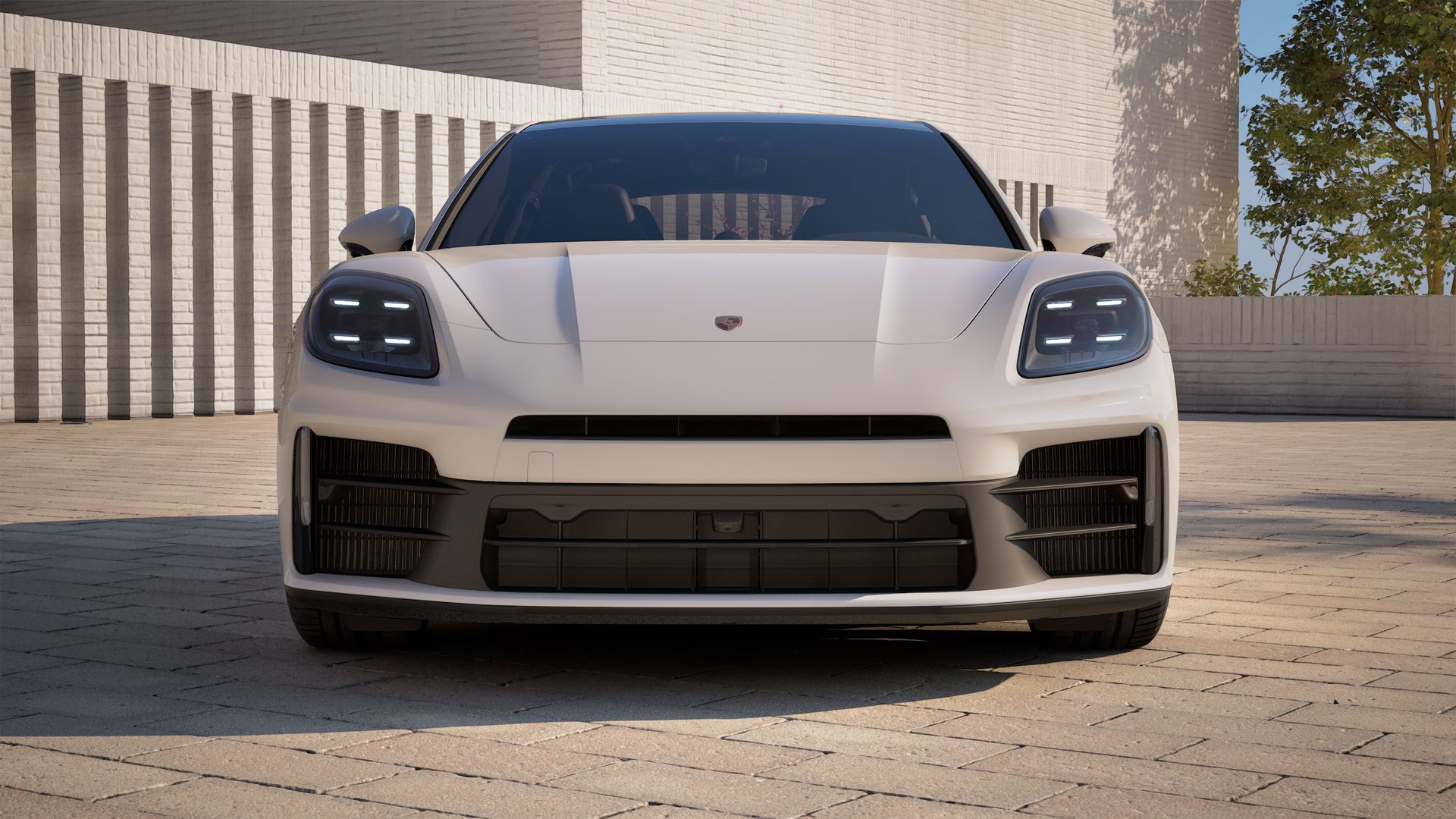 Exterior view of Panamera 4 E-Hybrid showing the front of the car