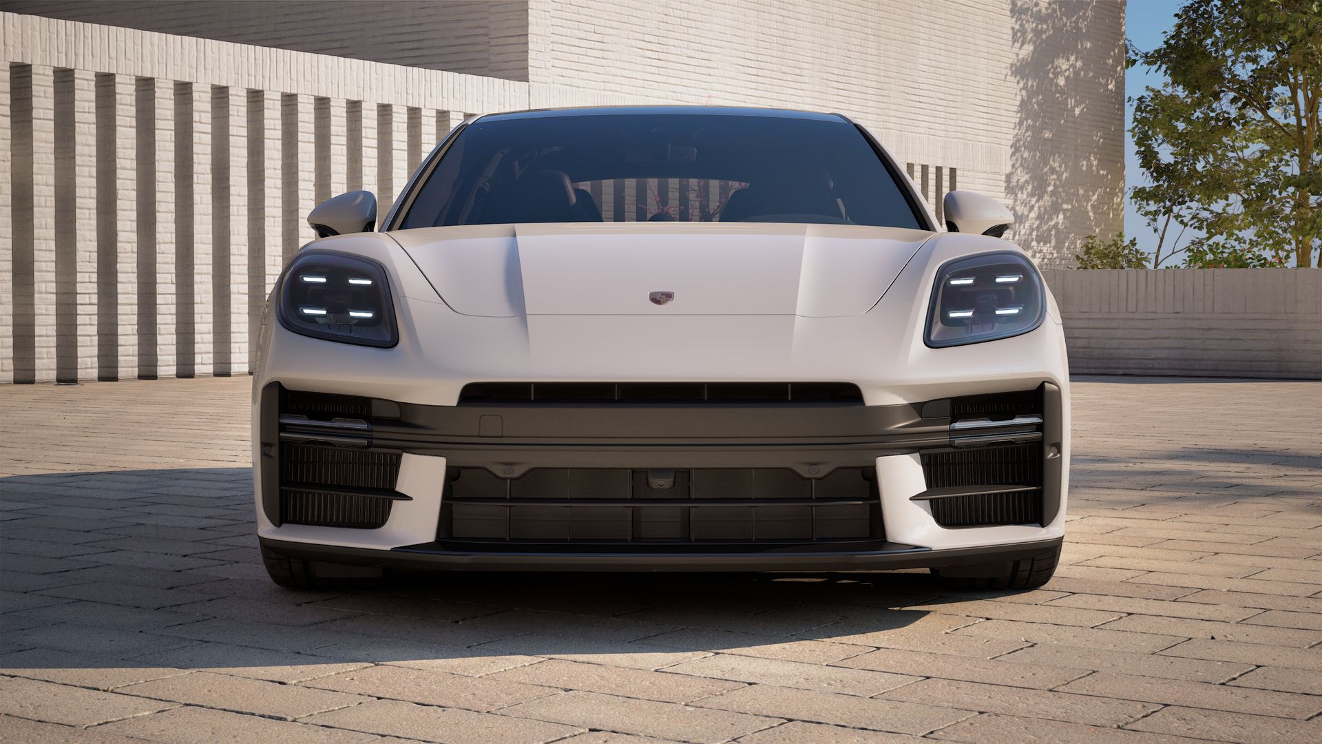 Exterior view of Panamera GTS showing the front of the car