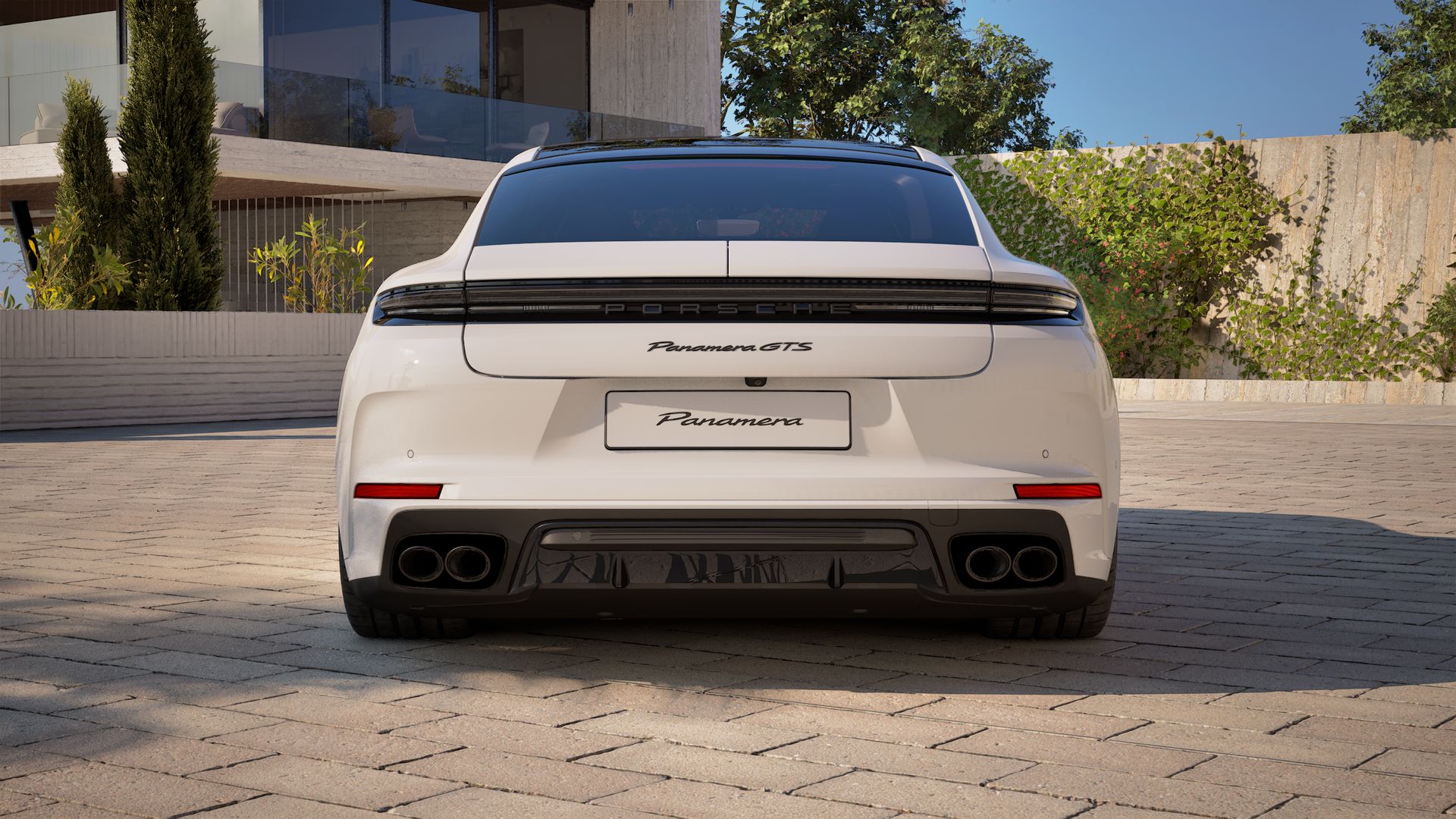 Exterior view of Panamera GTS showing the rear of the car