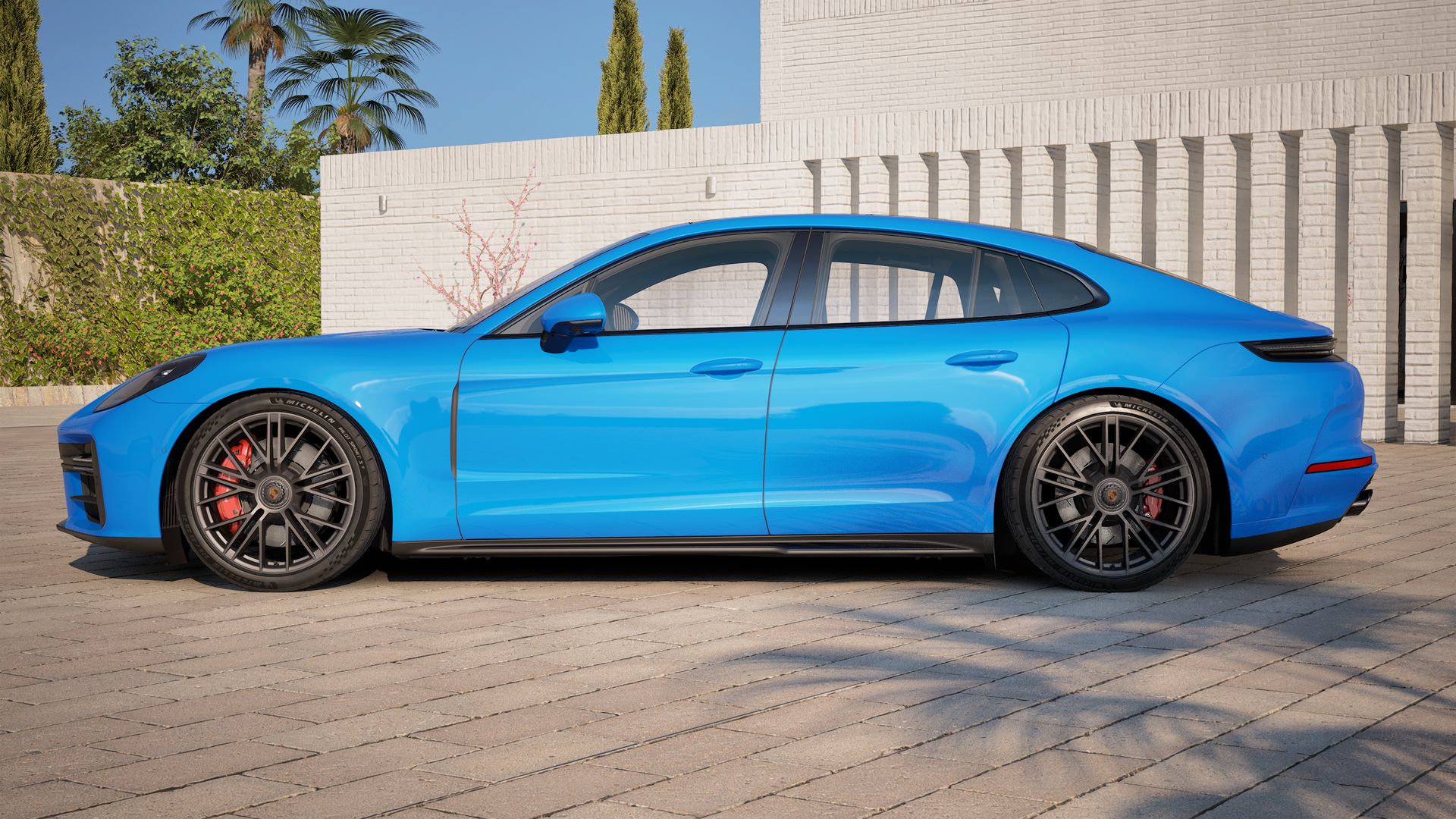 Exterior view of Panamera GTS showing the left side of the car
