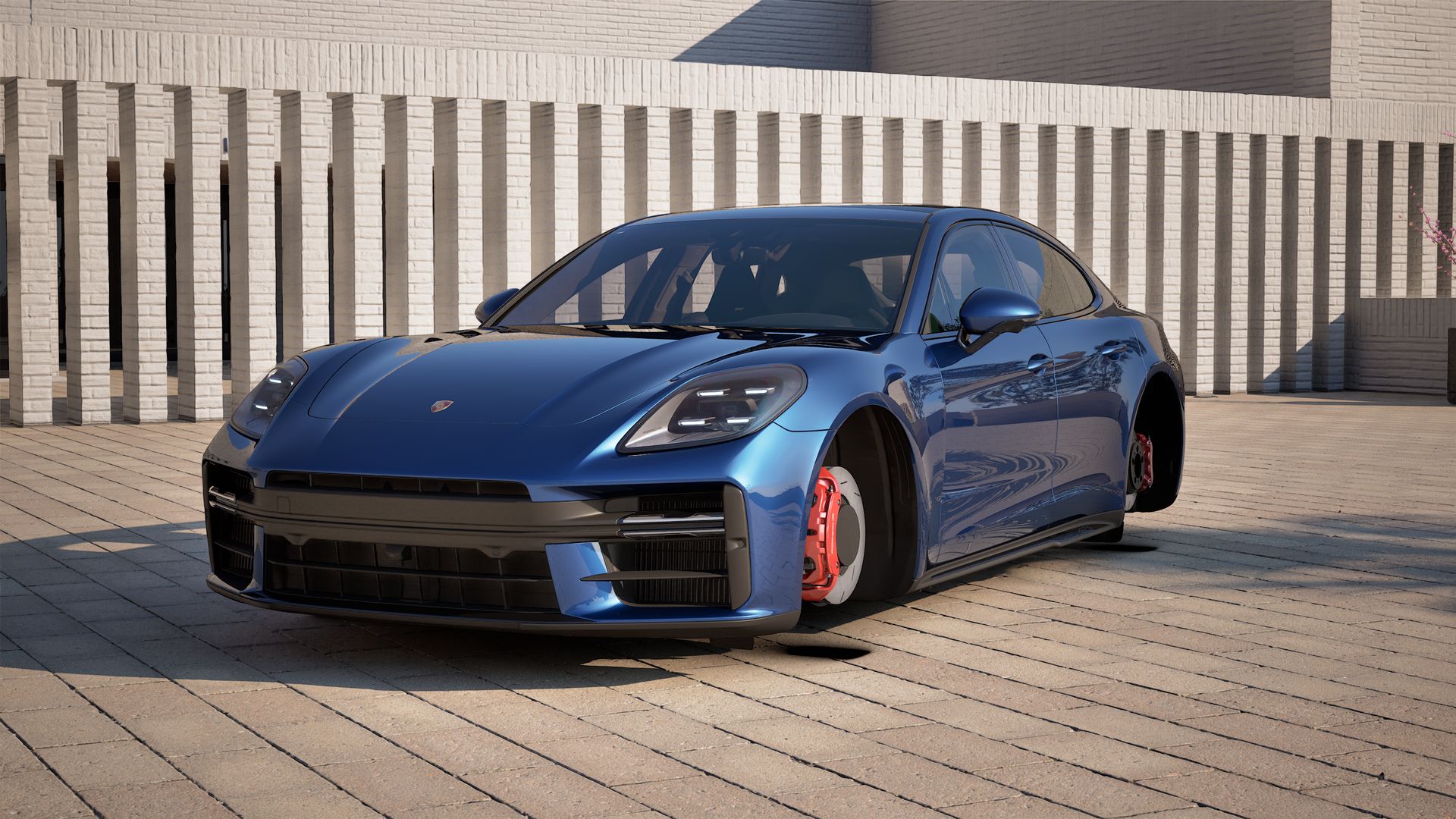 Exterior view of Panamera GTS showing the front and left side of the car