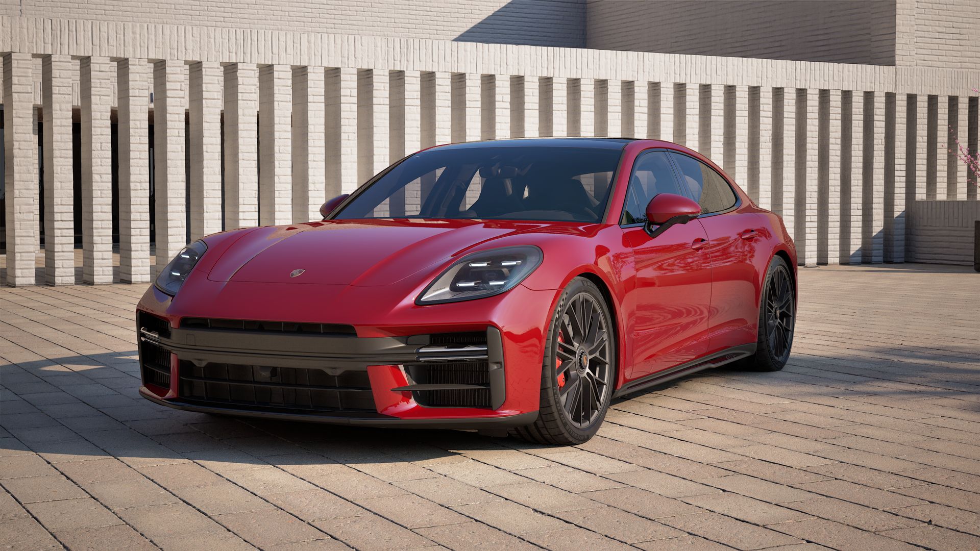 Exterior view of Panamera GTS showing the front and left side of the car