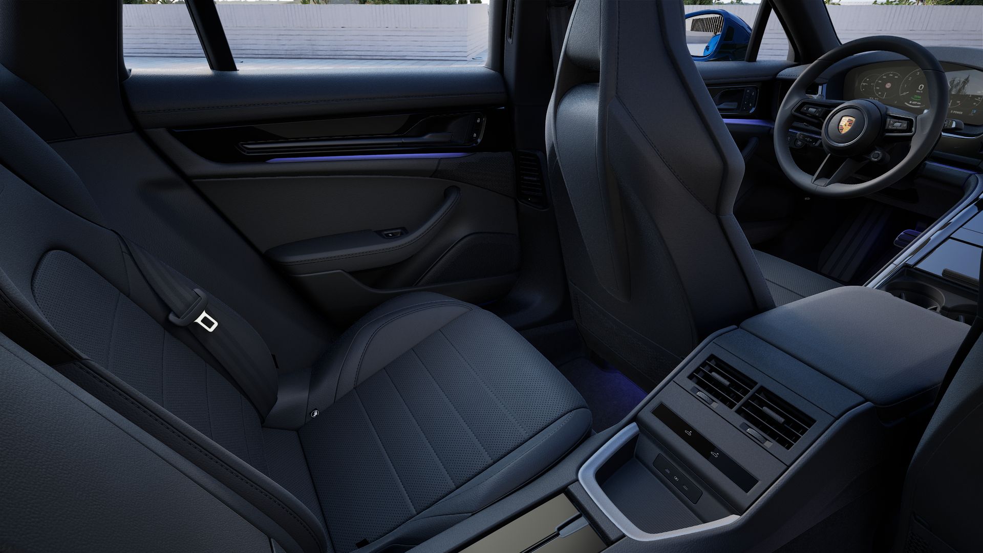 Interior view showing the back seats of Panamera 4S E-Hybrid